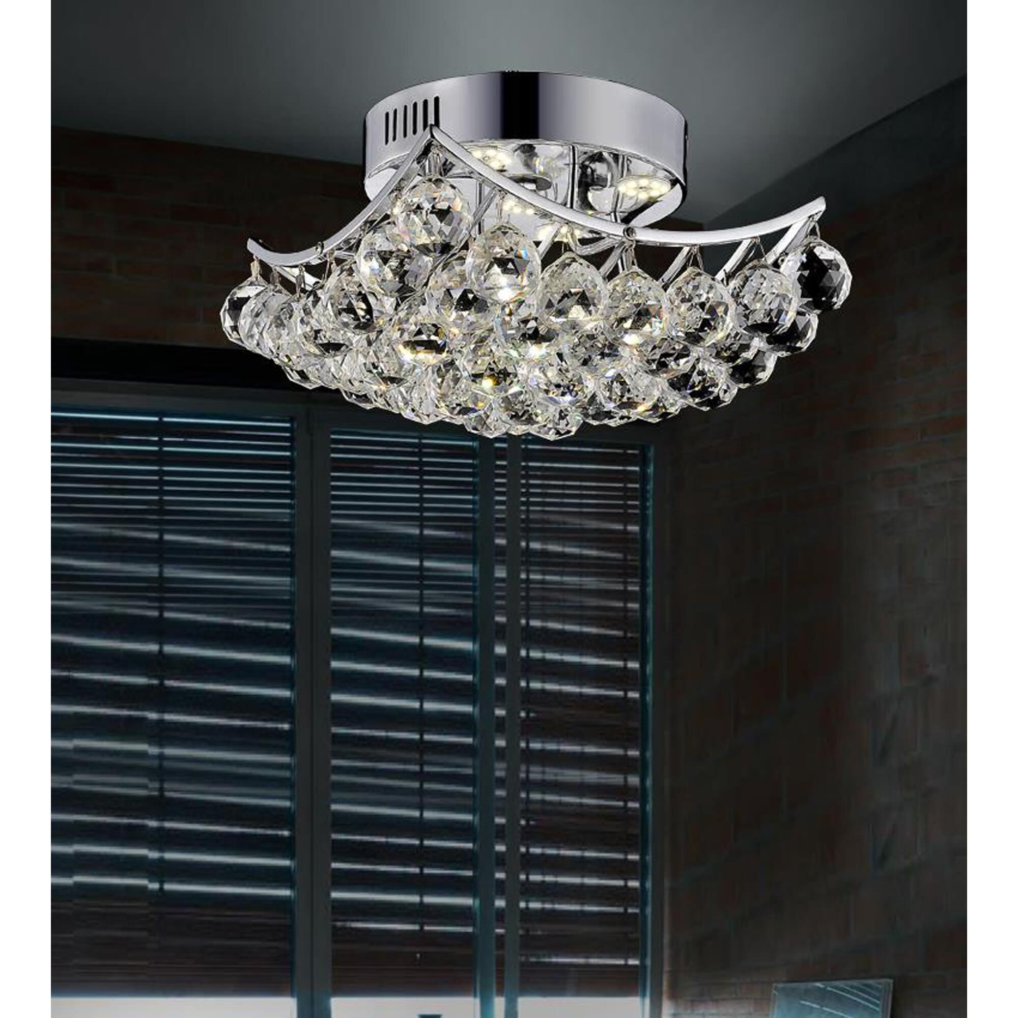 Shown in Chrome finish and K9 Clear crystal