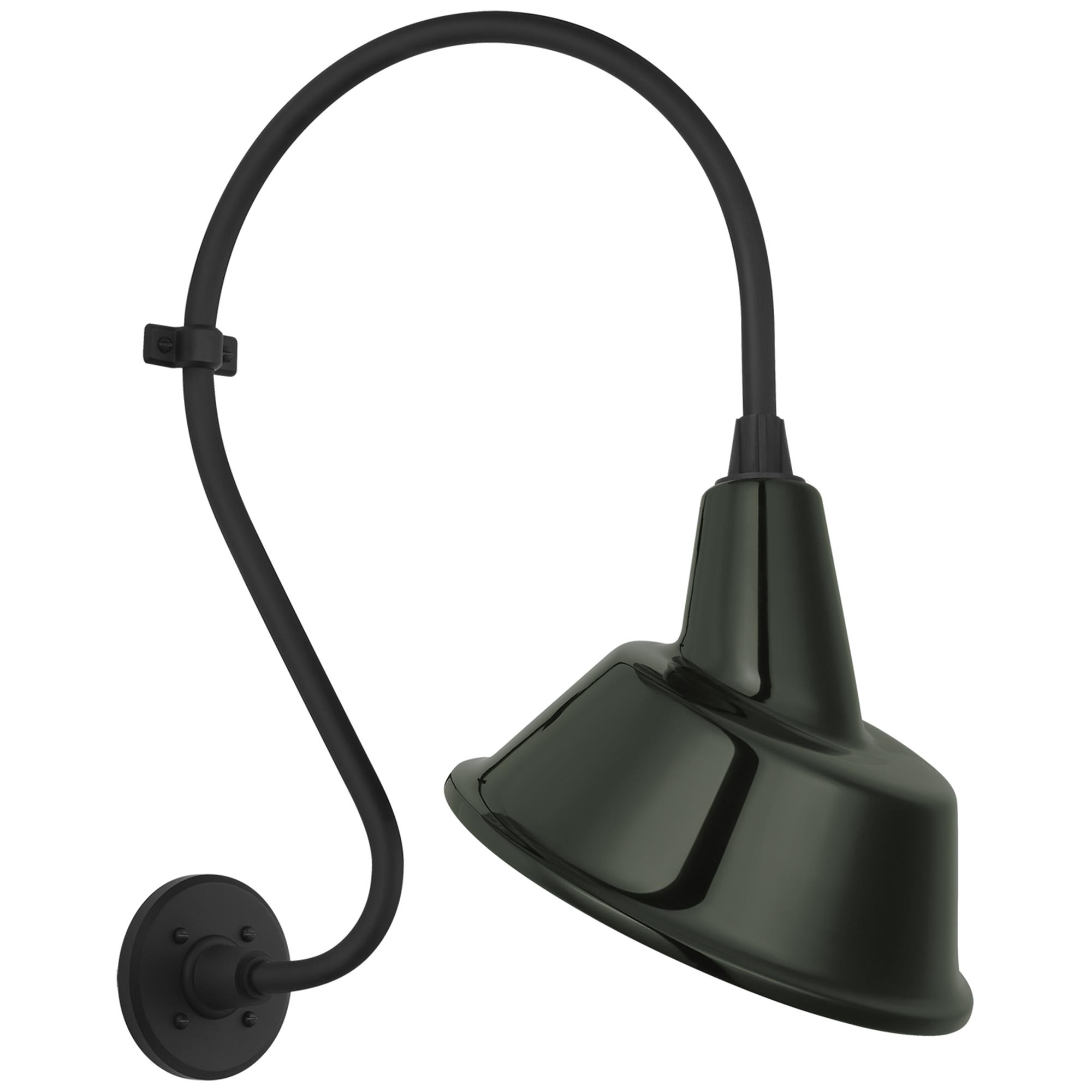 Shown in Matte Black finish and Green shade