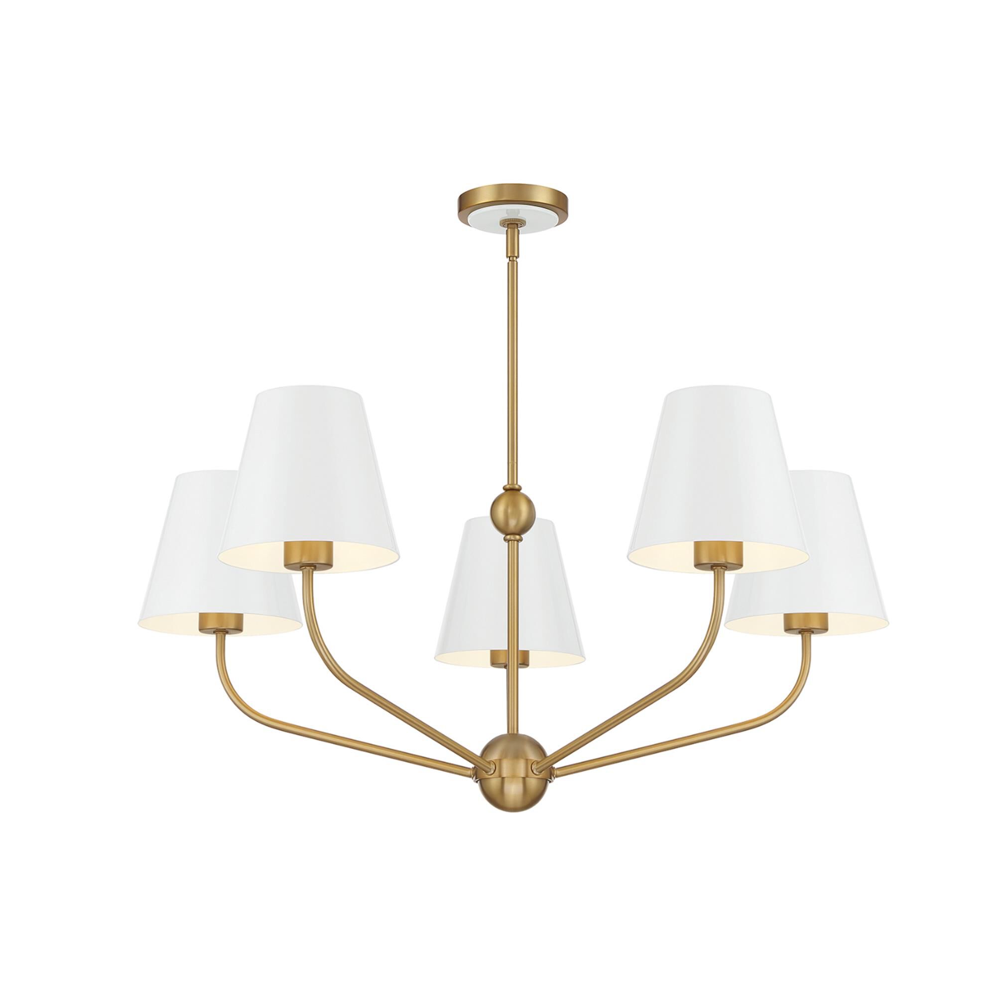 Shown in Vibrant Gold and White finish and Steel shade