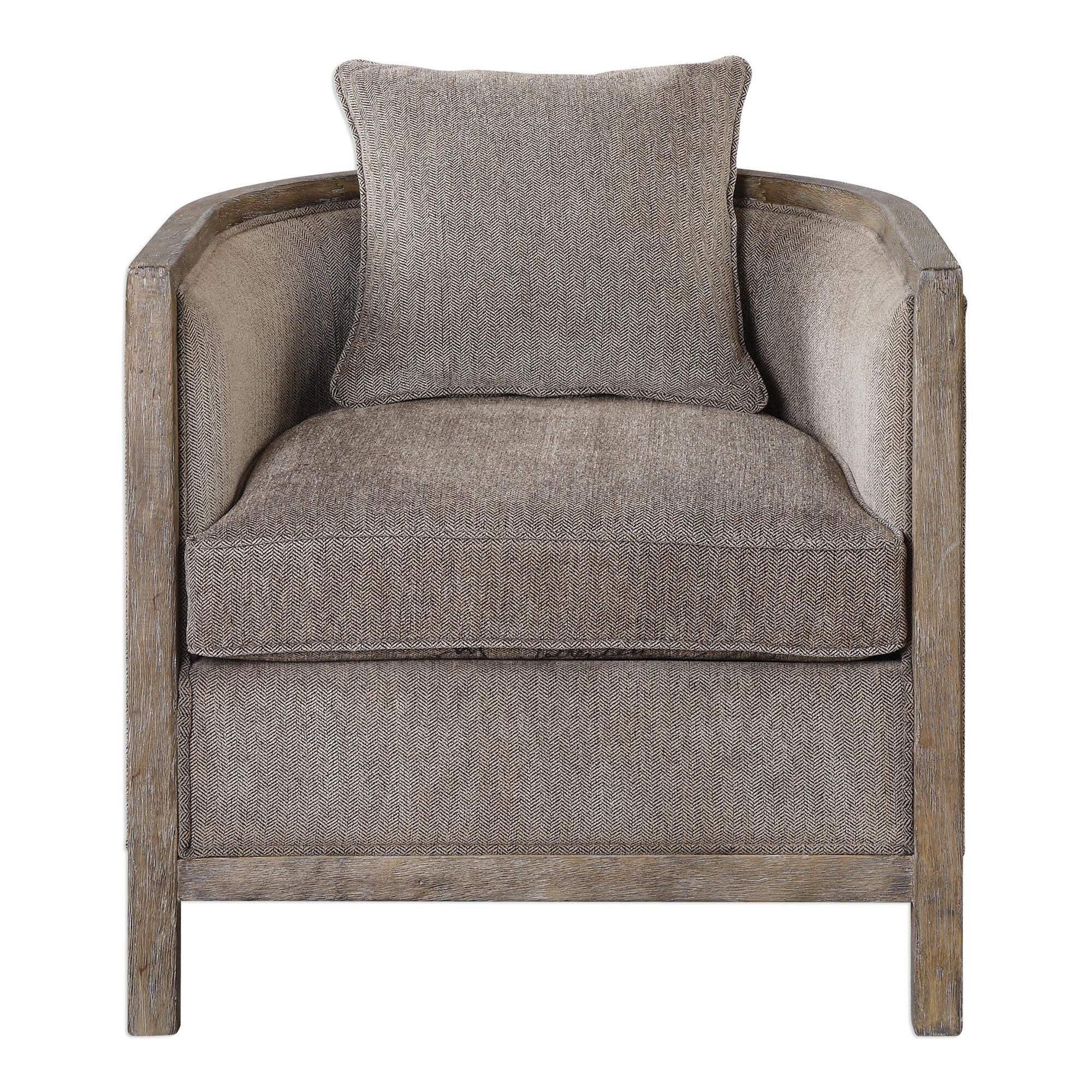Shown in Versatile Tub Chair With A Wonderful 360 Degree View. The Softly Weathered Exposed Hardwood Frame Is finish