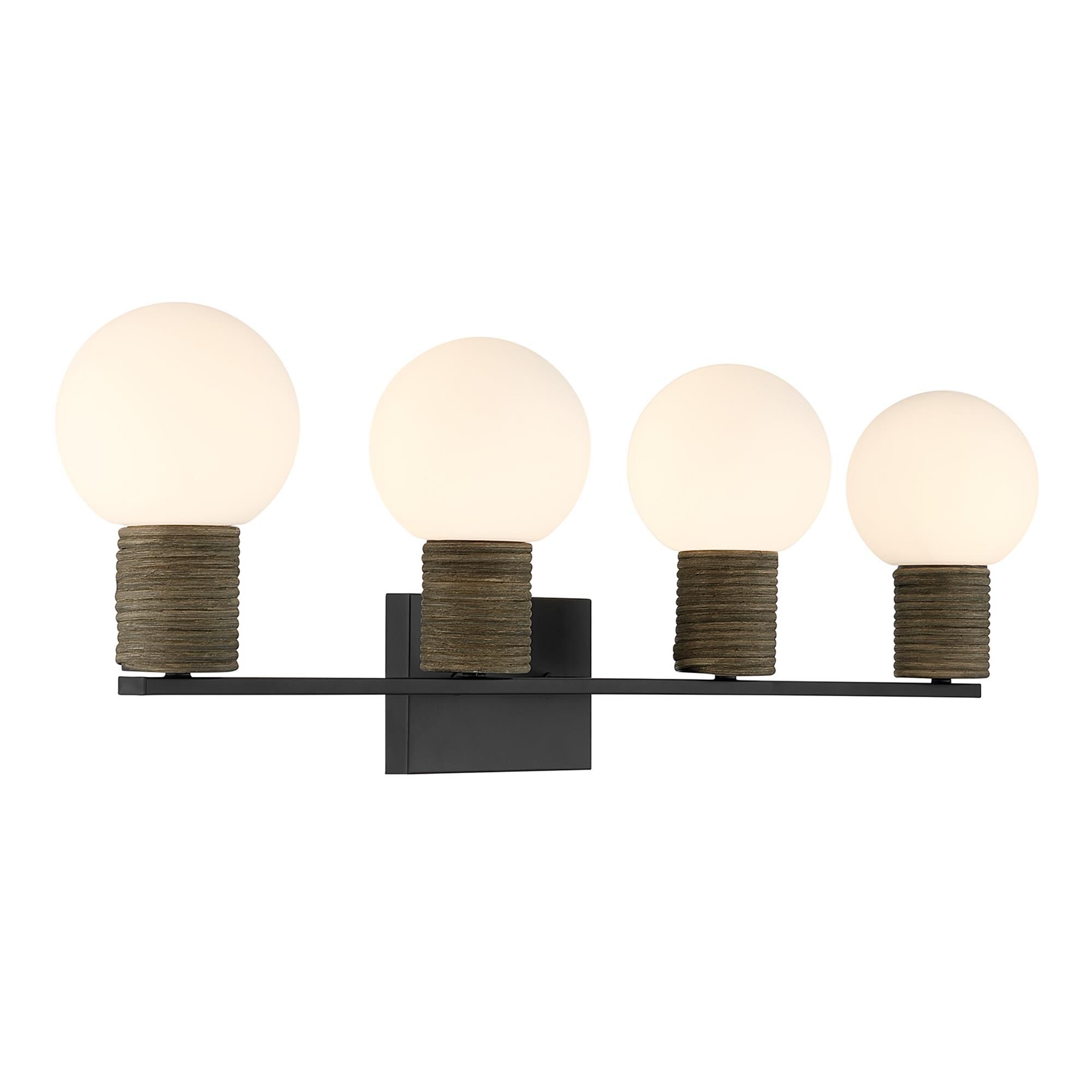 Shown in Matte Black finish and White Opal glass