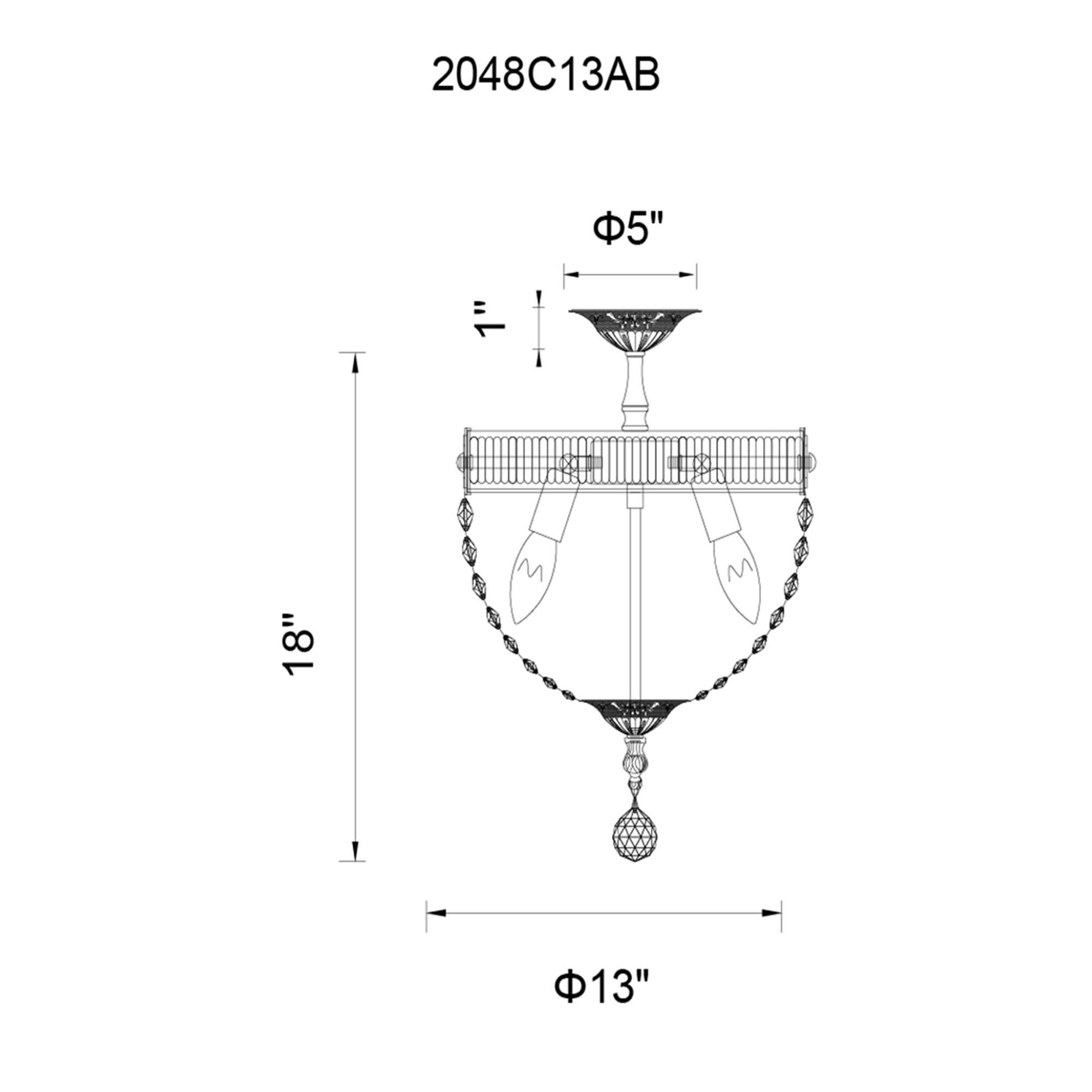 Shown in Antique Brass finish and K9 Clear crystal