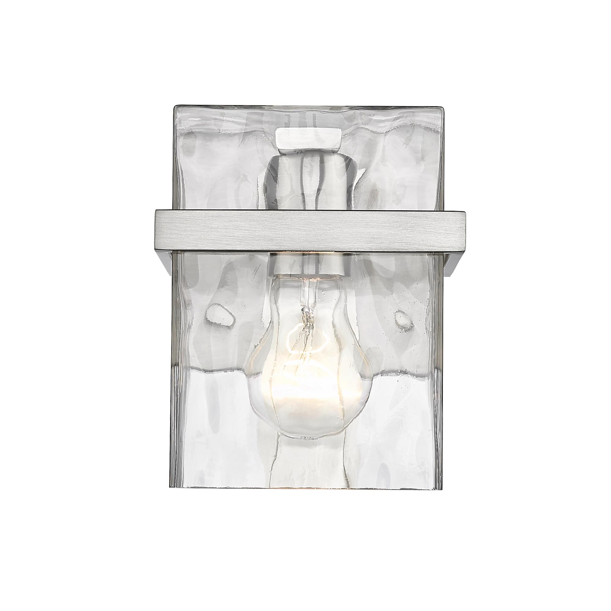 Shown in Brushed Nickel finish and Glass shade