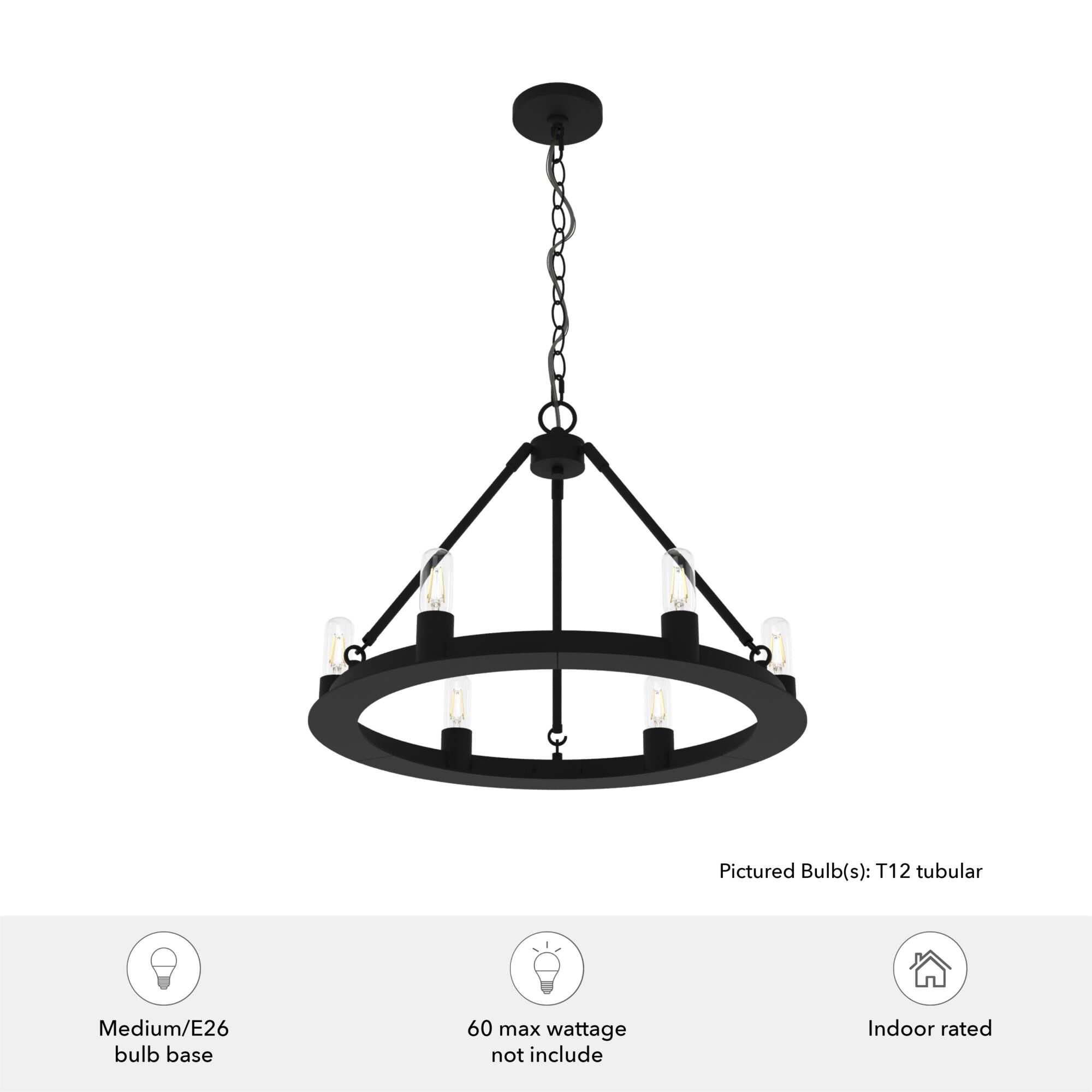 Saddlewood 24 Inch 6 Light Chandelier by Hunter Fan