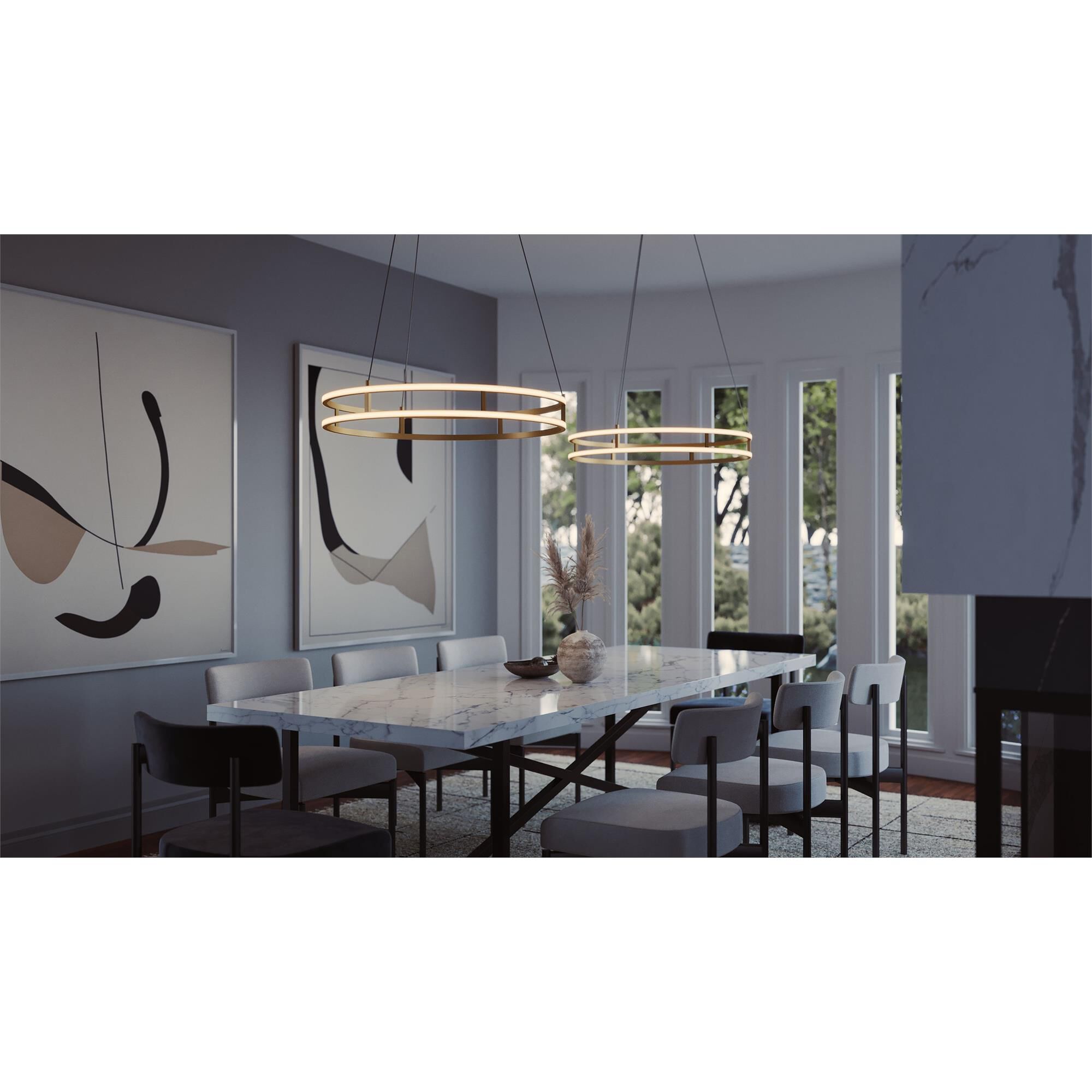Shown in Gold finish and White Acrylic shade