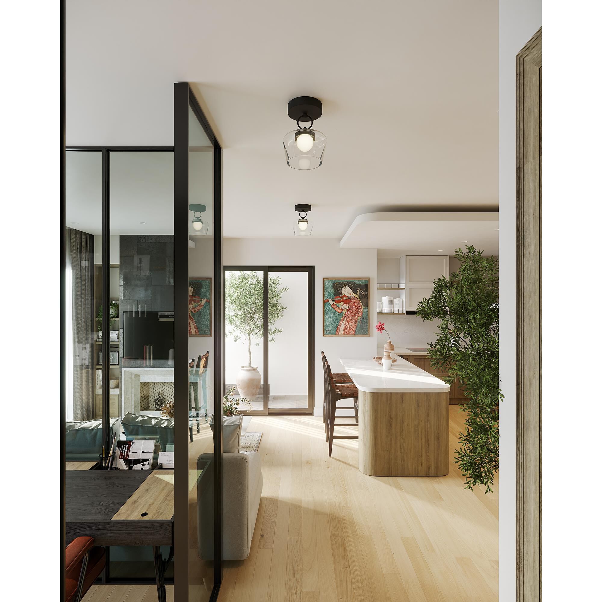 Leota 8 Inch Semi Flush Mount by Alora Mood