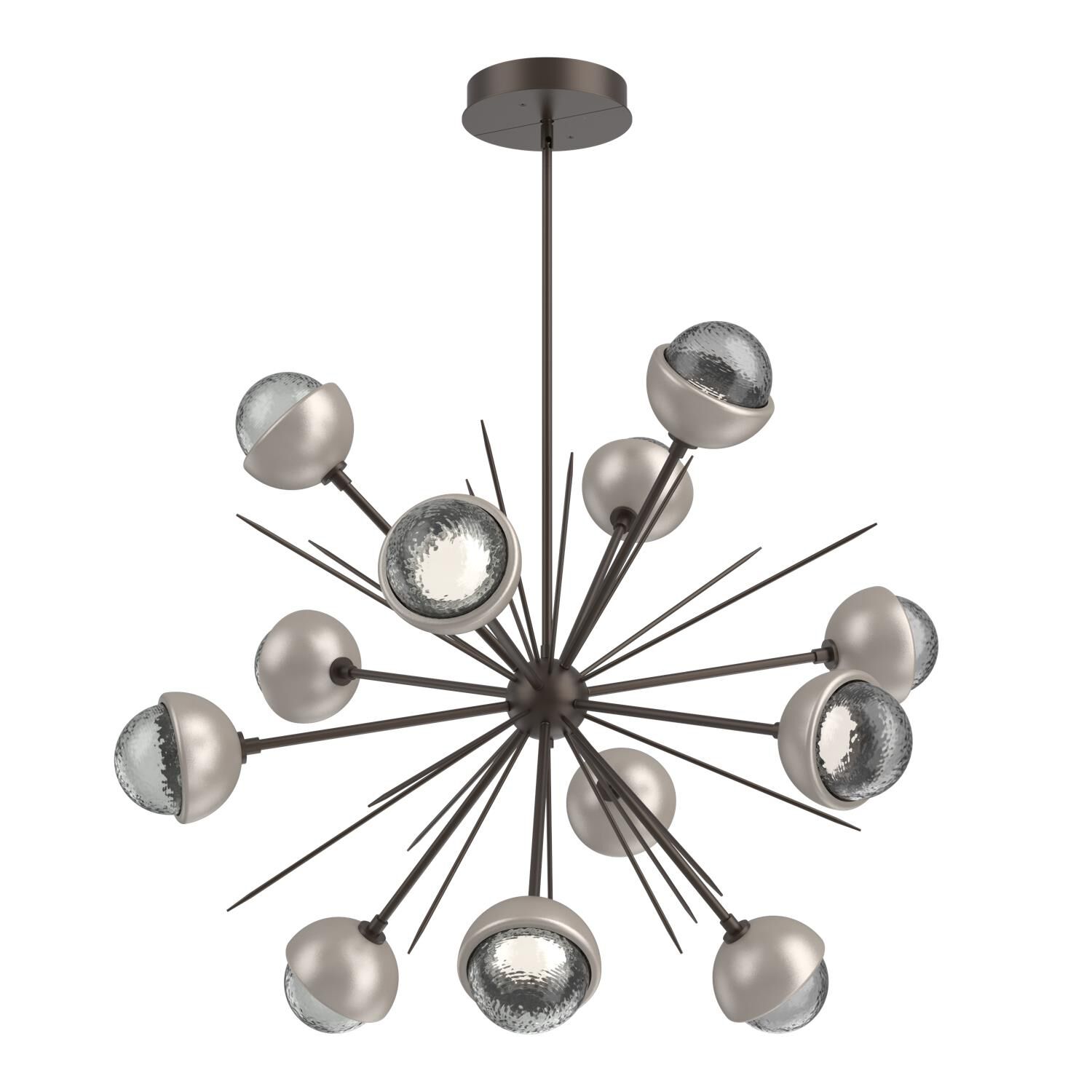 Shown in Flat Bronze finish and Smoke glass and Beige Silver accent