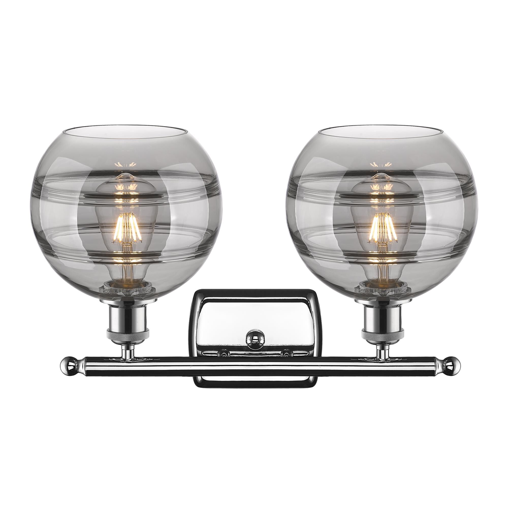 Shown in Polished Chrome finish and Light Smoke glass