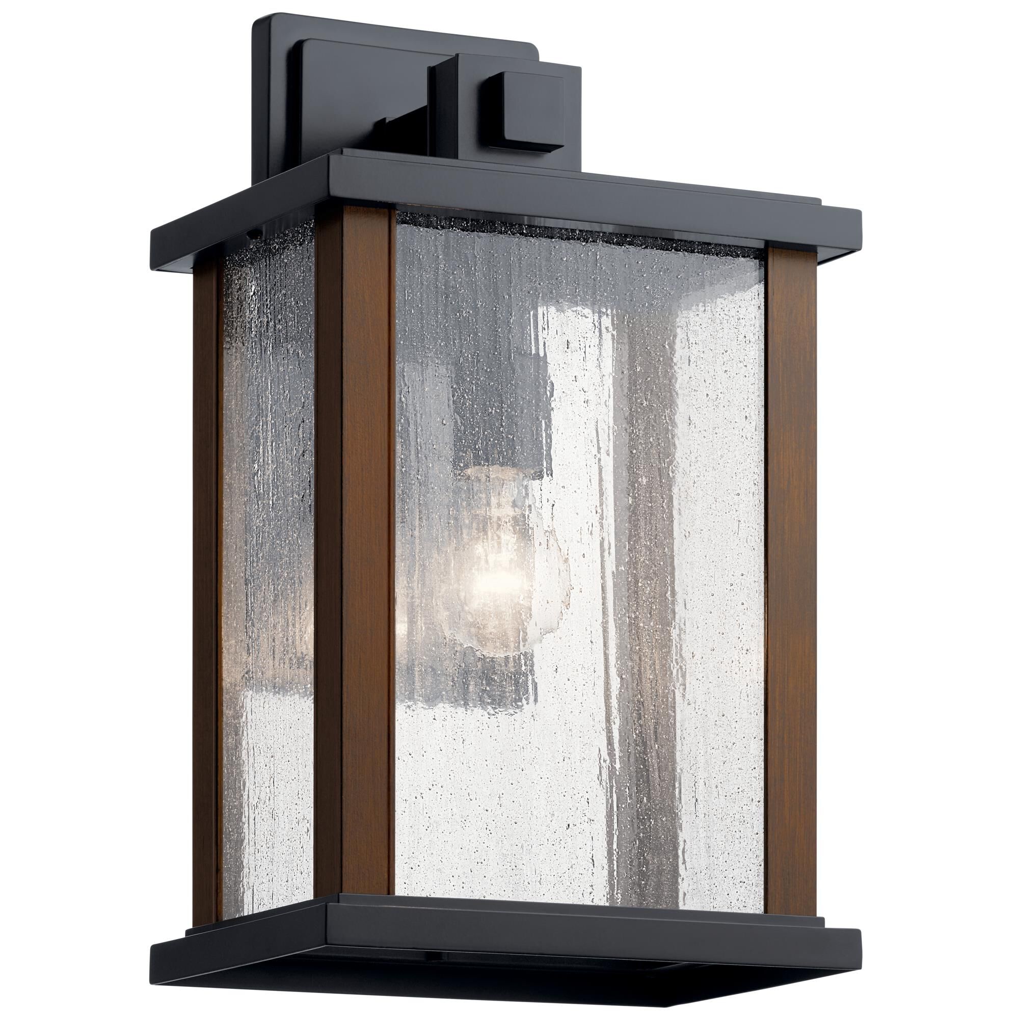 Shown in Black finish and Clear Seeded glass