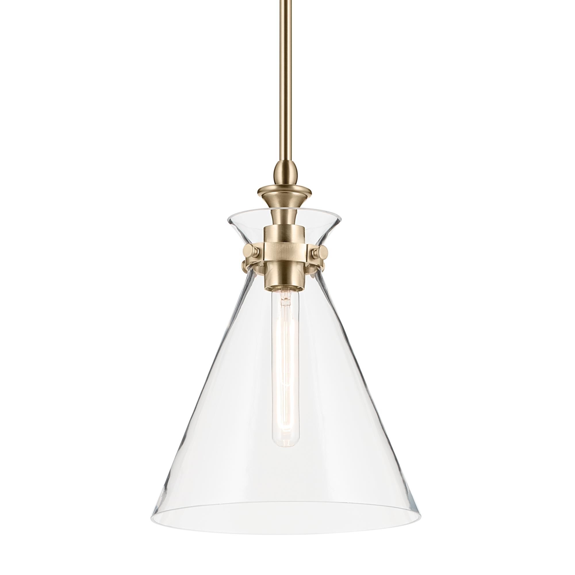Shown in Champagne Bronze finish and Clear glass
