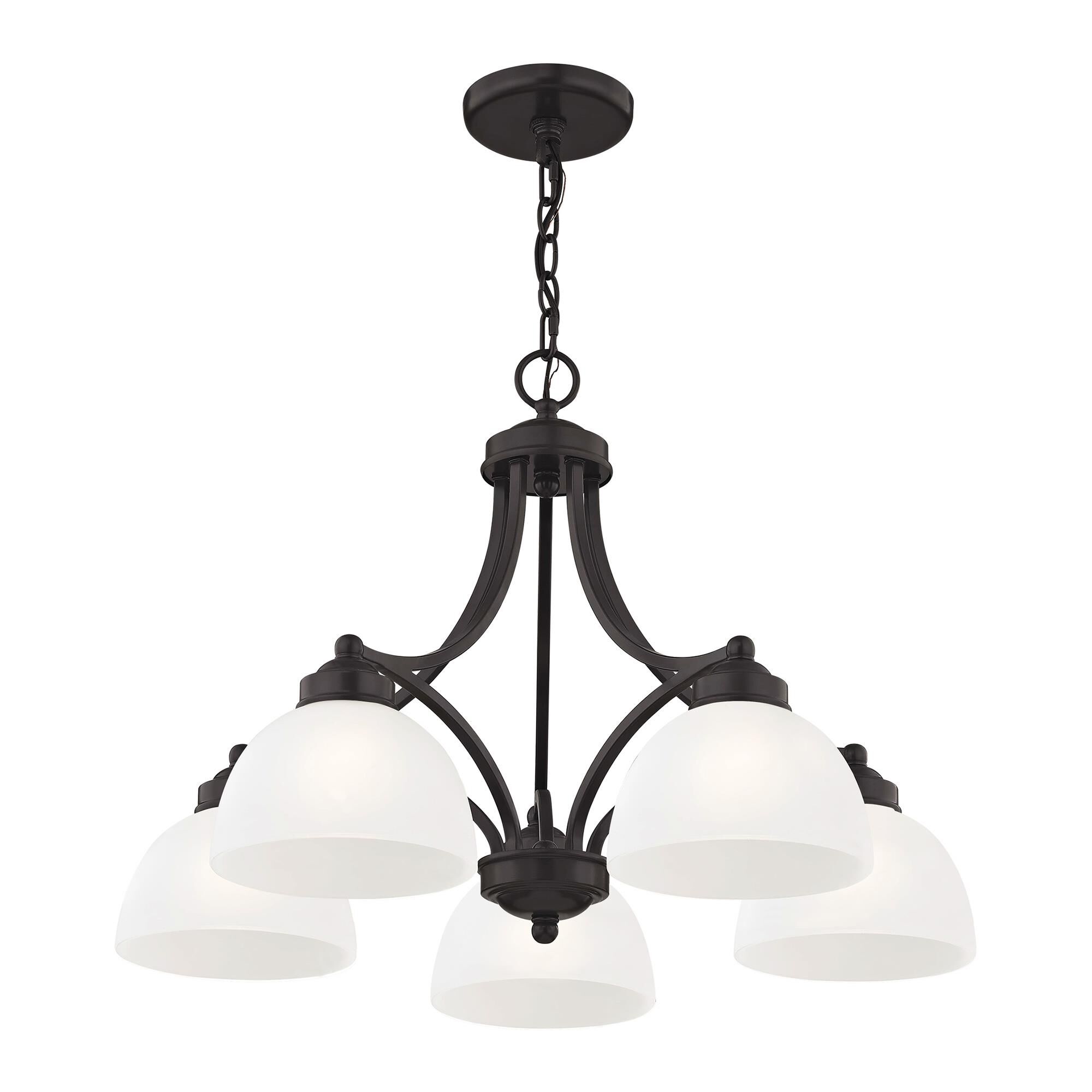 Shown in English Bronze finish and Satin glass