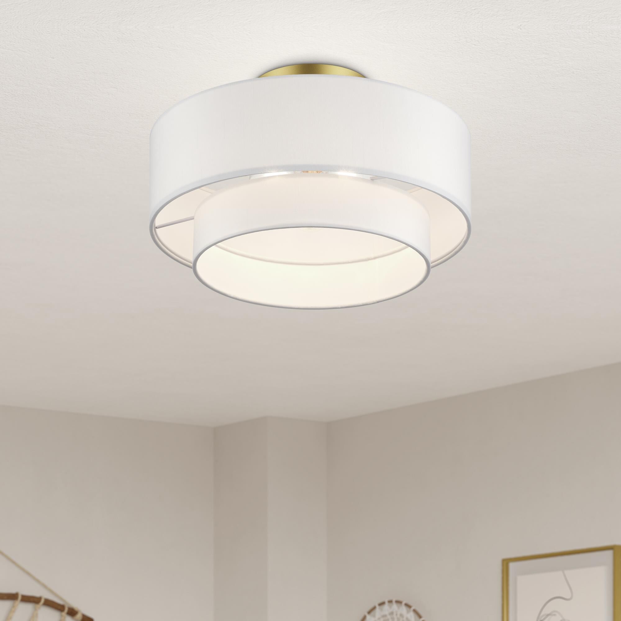 Manorwood 15 Inch Semi Flush Mount by Livex Lighting