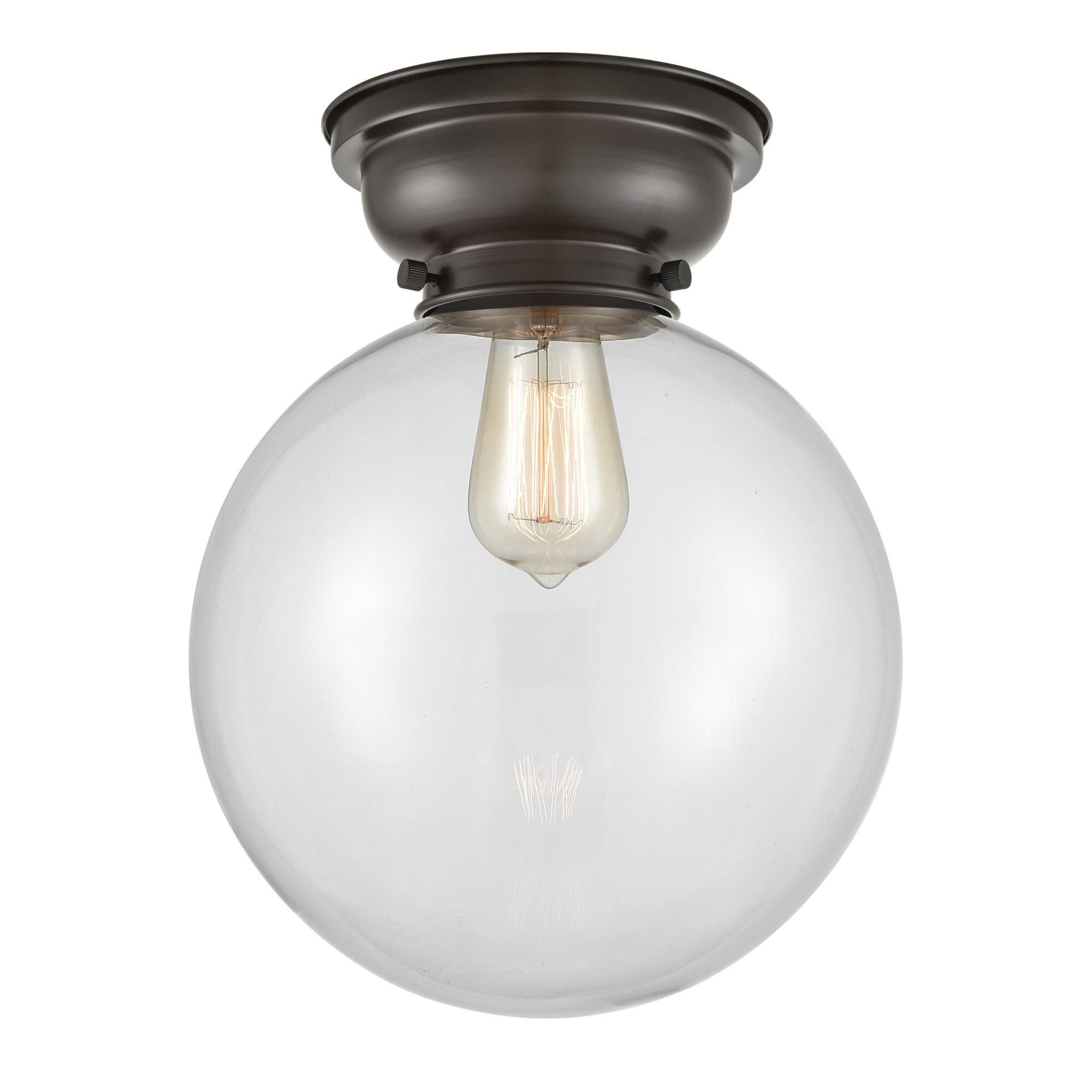 Shown in Oil Rubbed Bronze finish and Globe glass and Glass shade