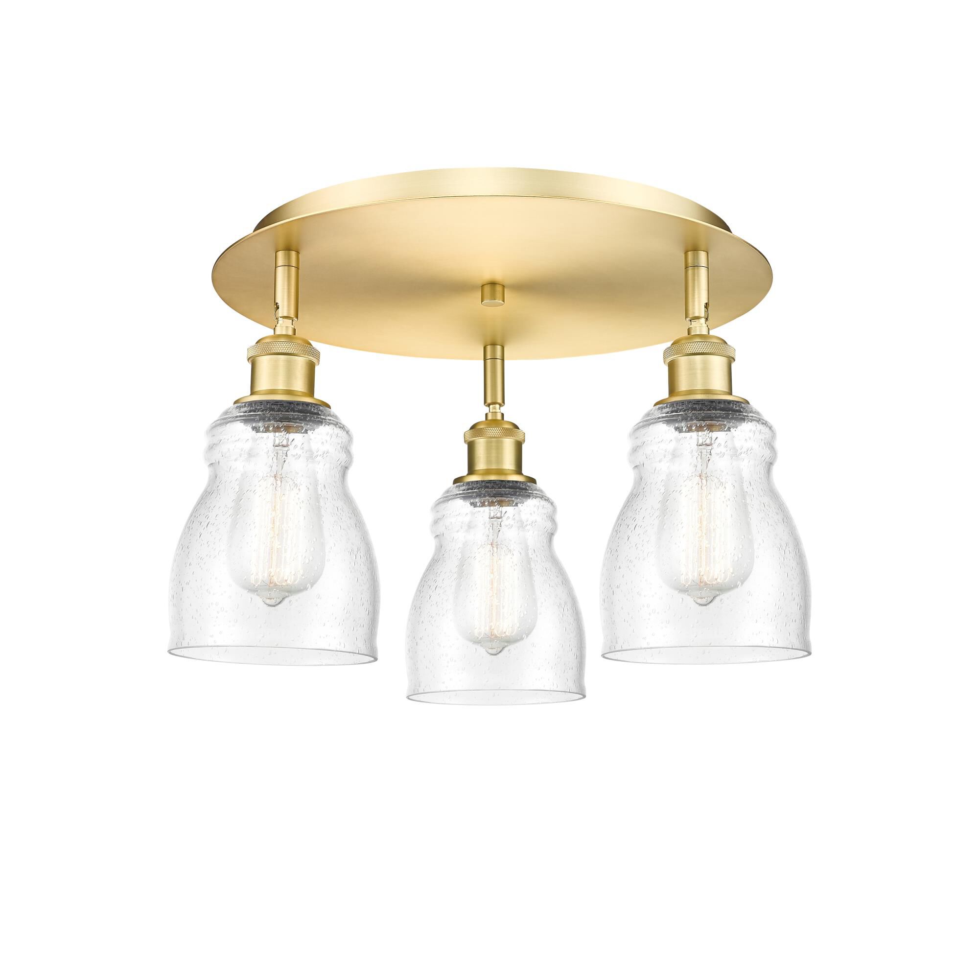 Shown in Satin Gold finish and Seedy glass