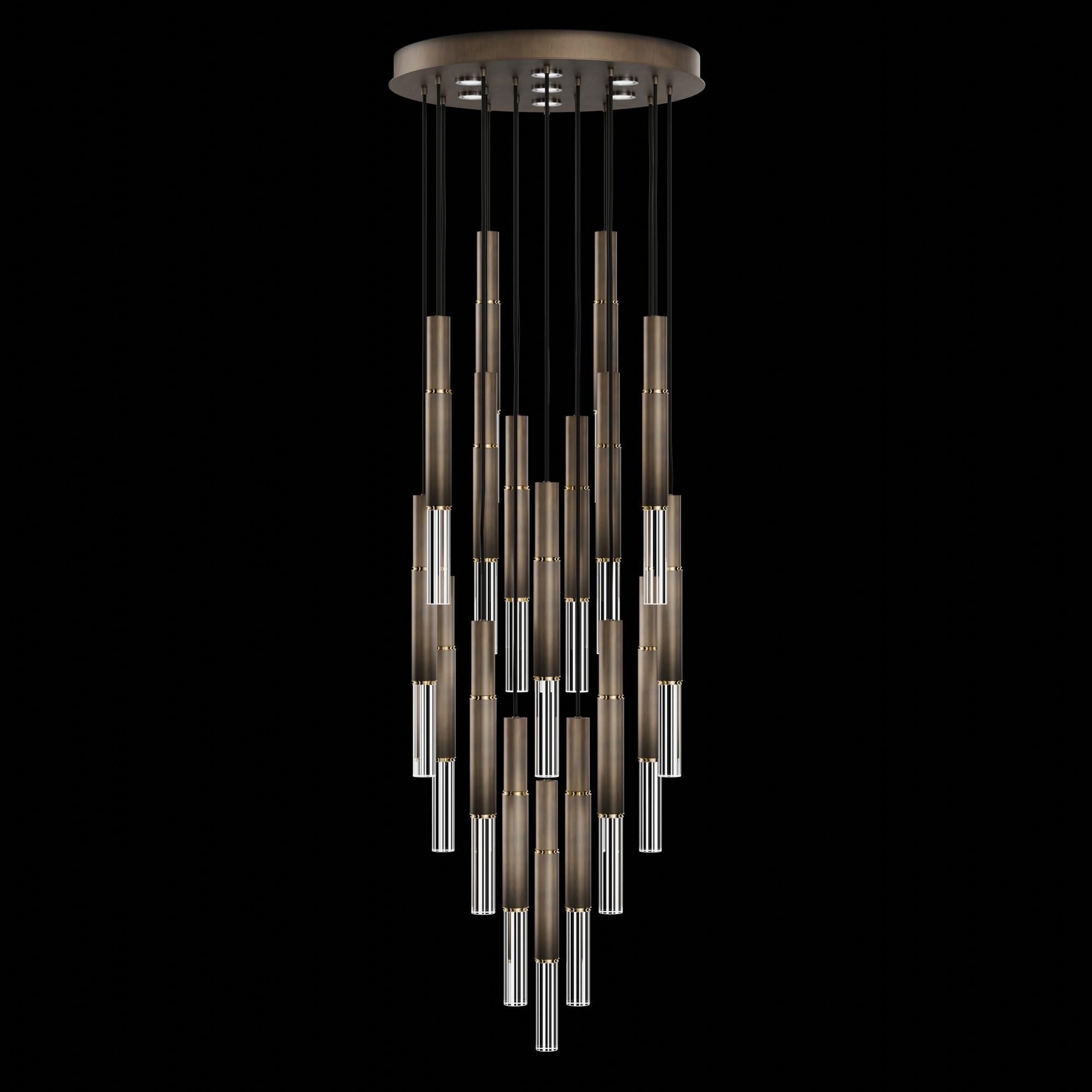 Shown in Bronze finish and True crystal and False glass