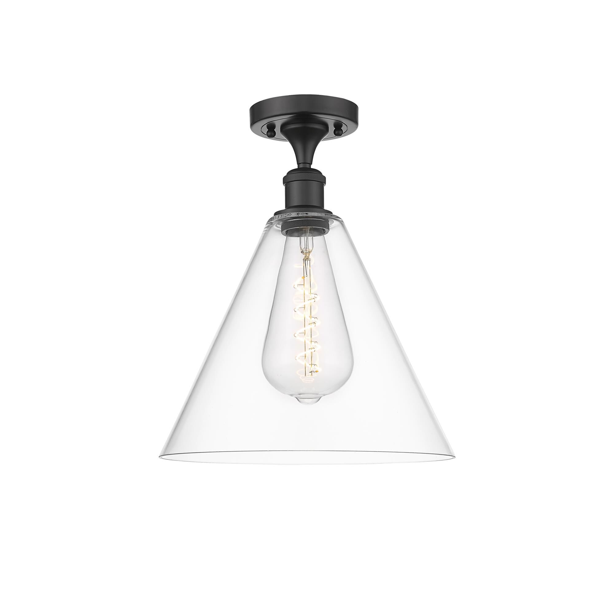 Bruno Marashlian Ballston Cone 12 Inch 1 Light Semi Flush Mount by Innovations Lighting