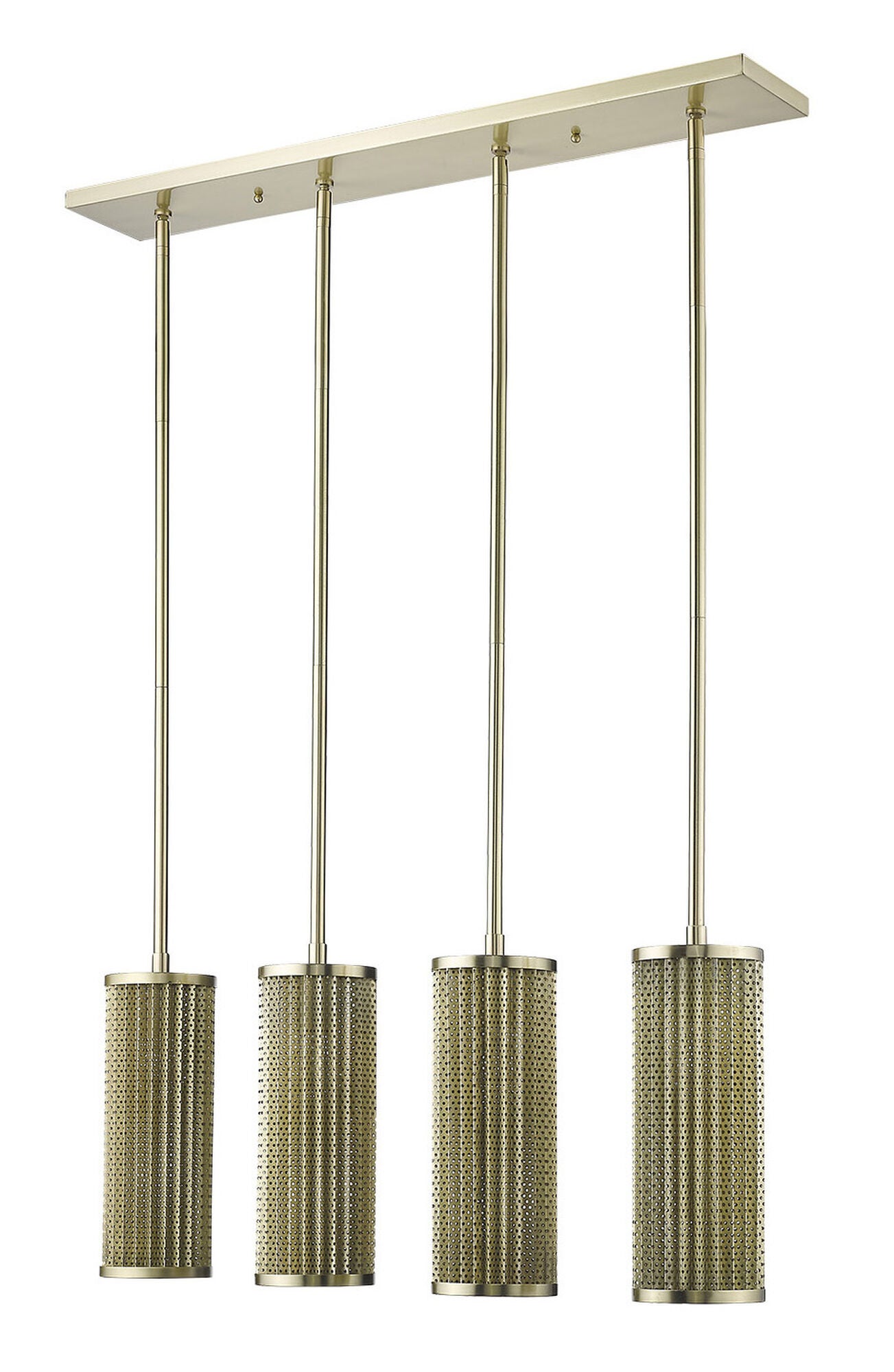 Shown in Gold finish and Gold glass and Gold Metal Cylindrical Shaped s shade