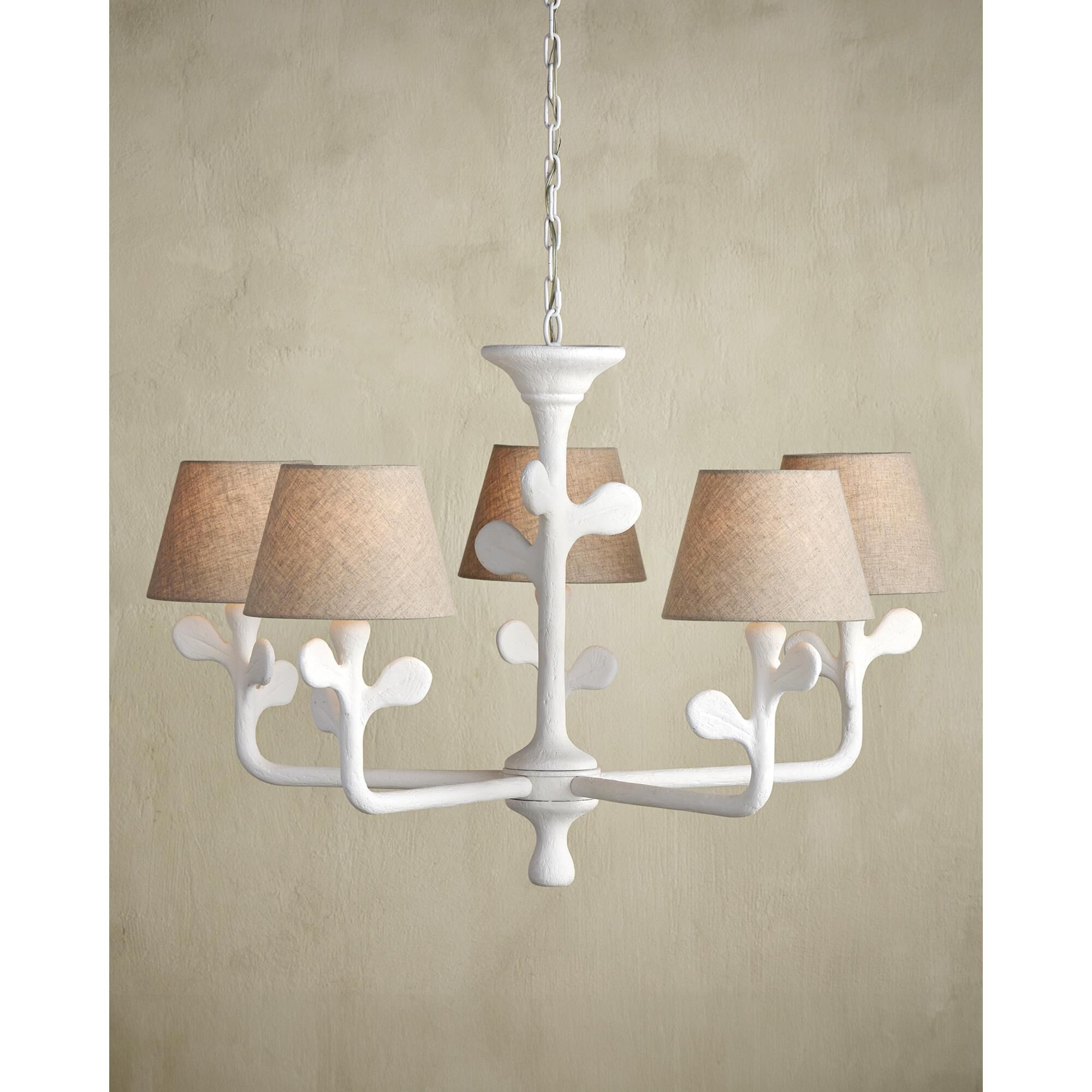 Shown in Gesso White finish and Natural Coarse Linen shade