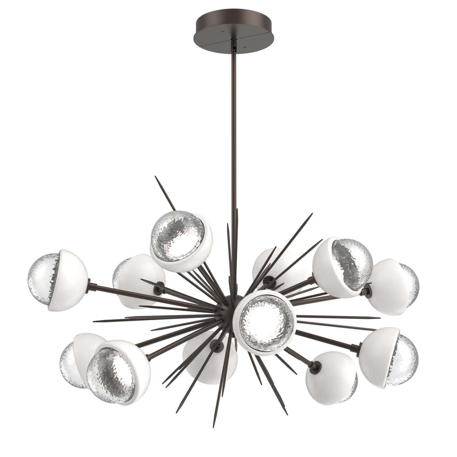 Shown in Flat Bronze finish and Clear glass and Salt White accent