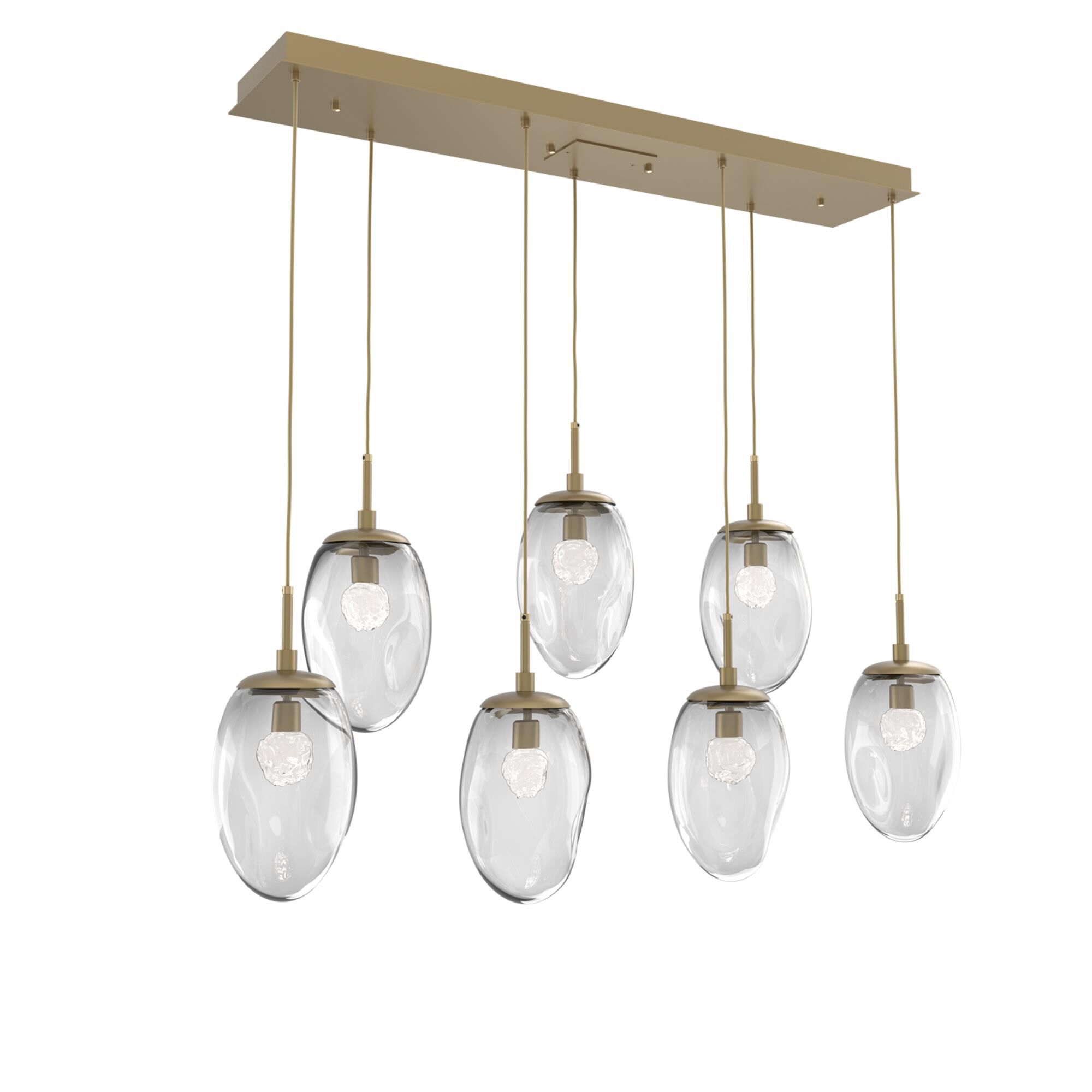 Shown in Gilded Brass finish and Floret Inner Clear Outer glass