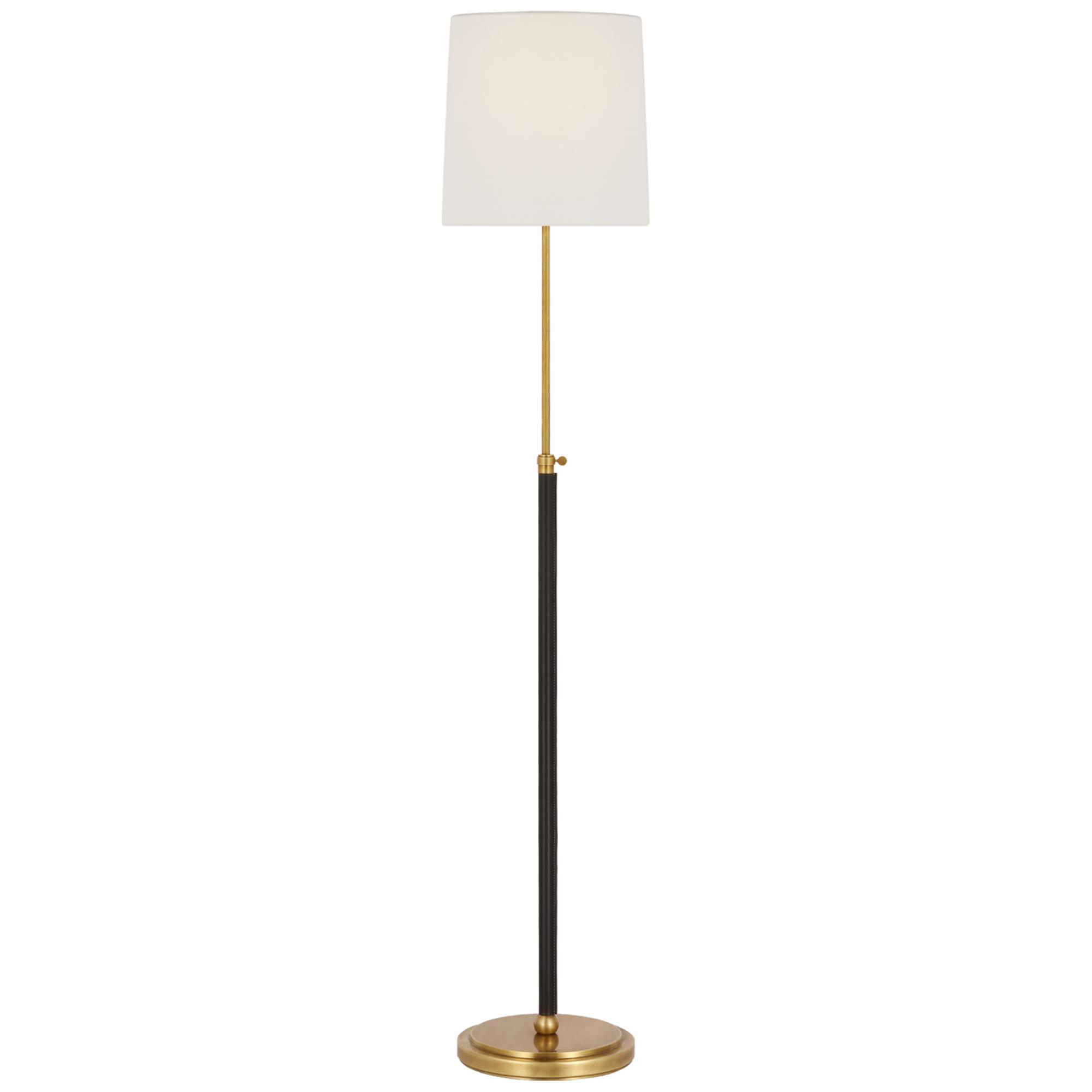 Shown in Hand-Rubbed Antique Brass and Chocolate Leather finish