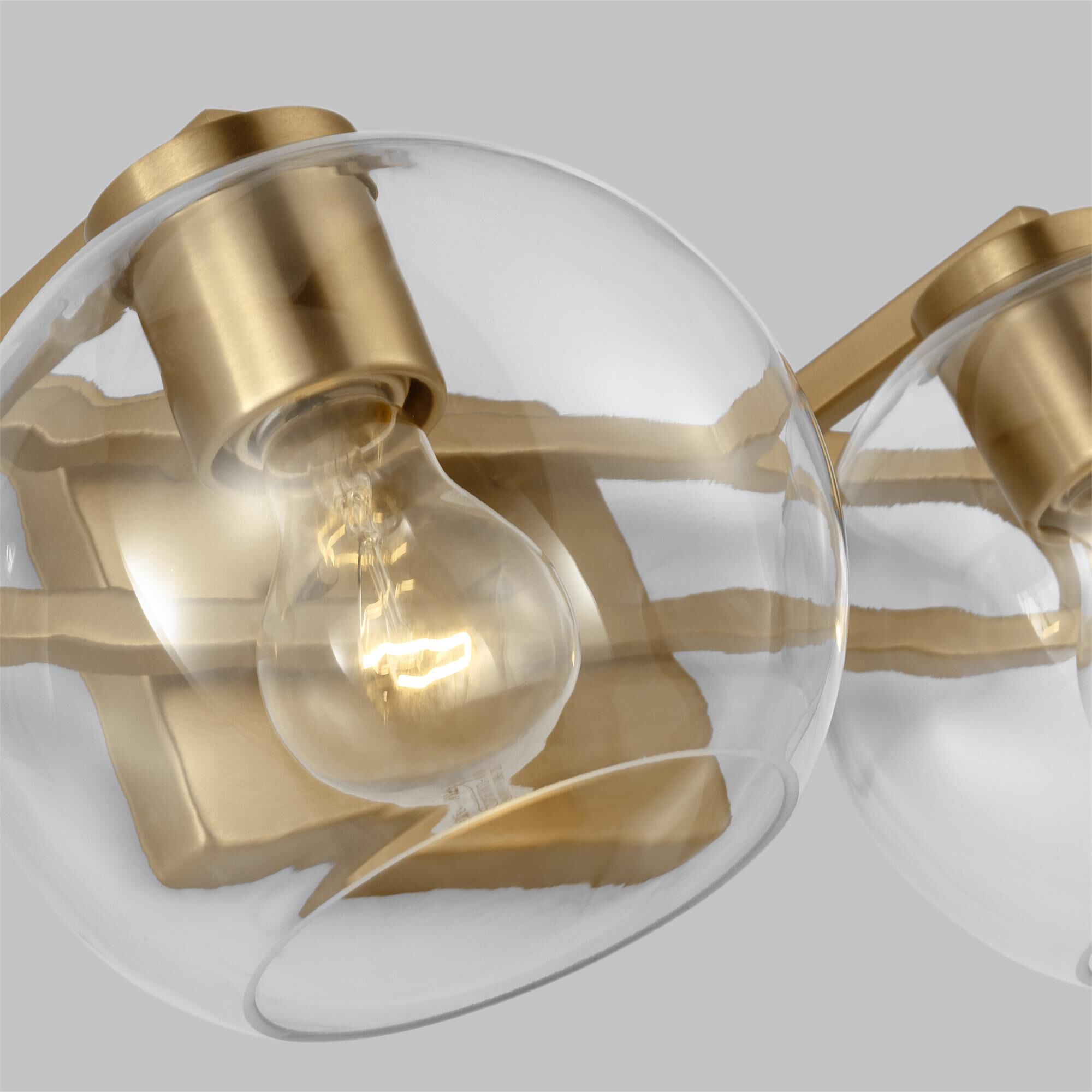 Shown in Satin Brass finish and Clear glass and Clear Glass shade