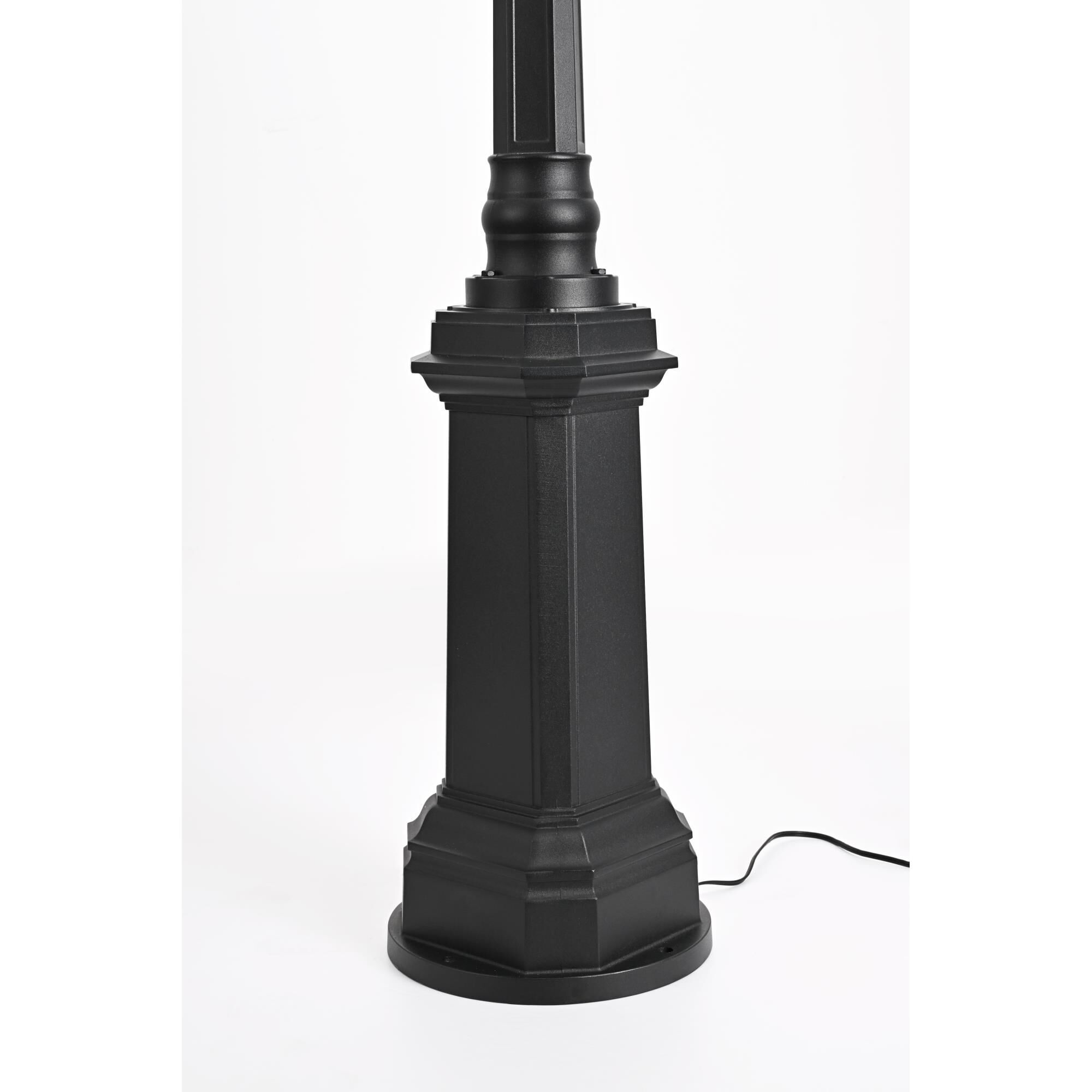 Shown in Black finish and Clear glass