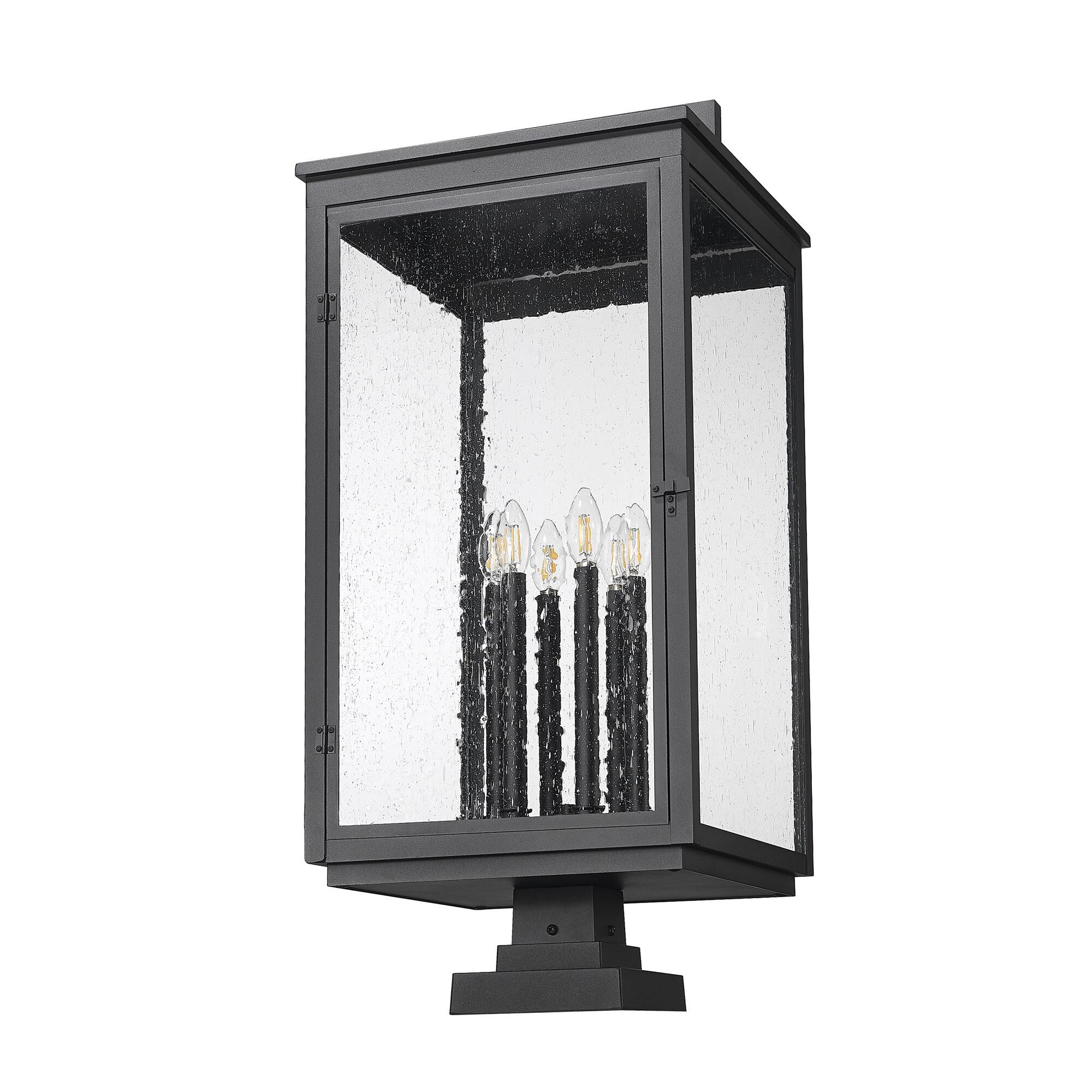 Shown in Sand Black finish and Clear Seedy glass and Clear Seedy shade