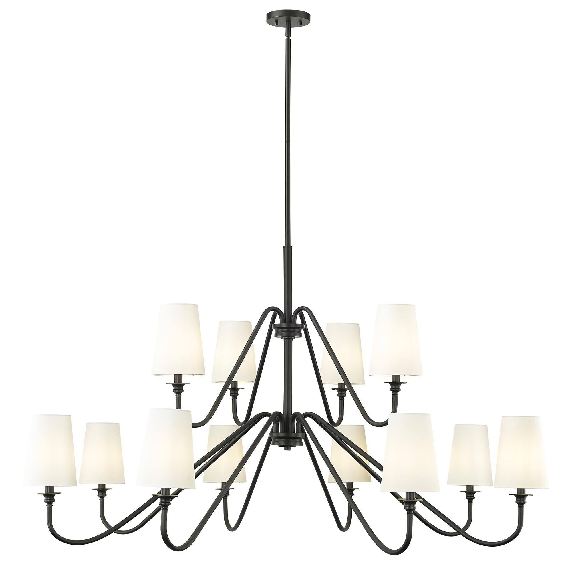 Shown in Matte Black finish and White glass and White shade