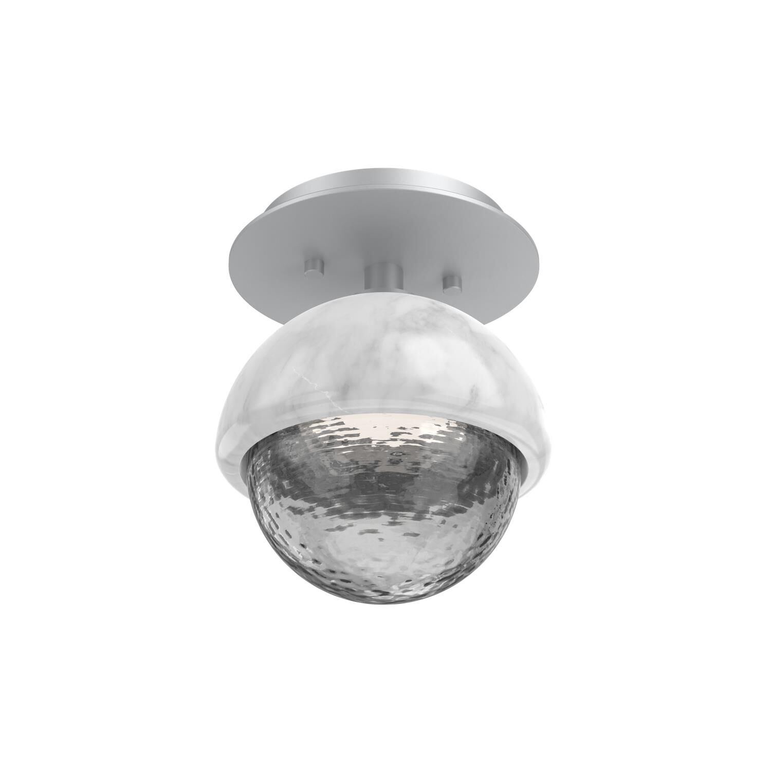 Shown in Classic Silver finish and Smoke glass and White Marble accent