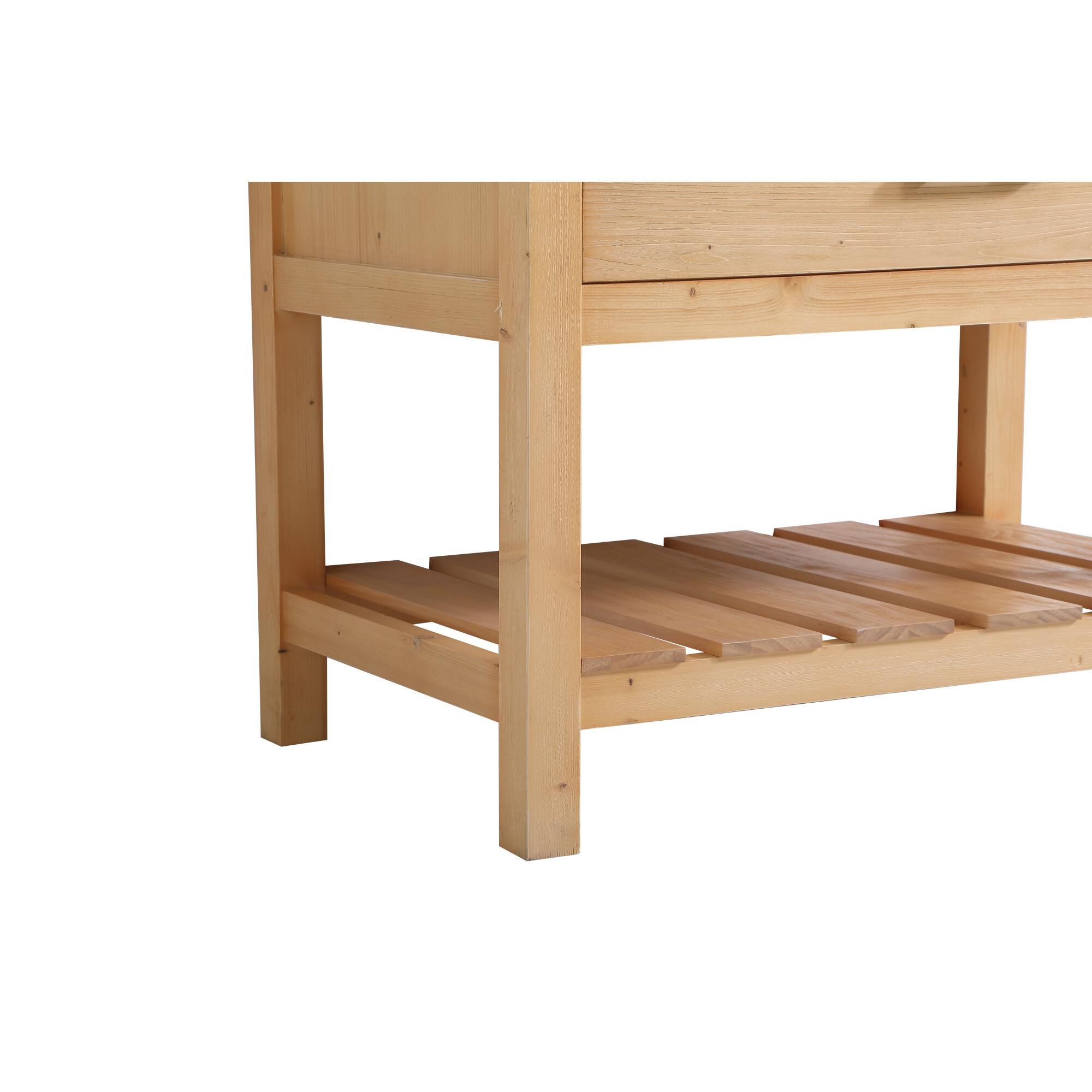 Shown in Natural Wood finish and With Backsplash accent