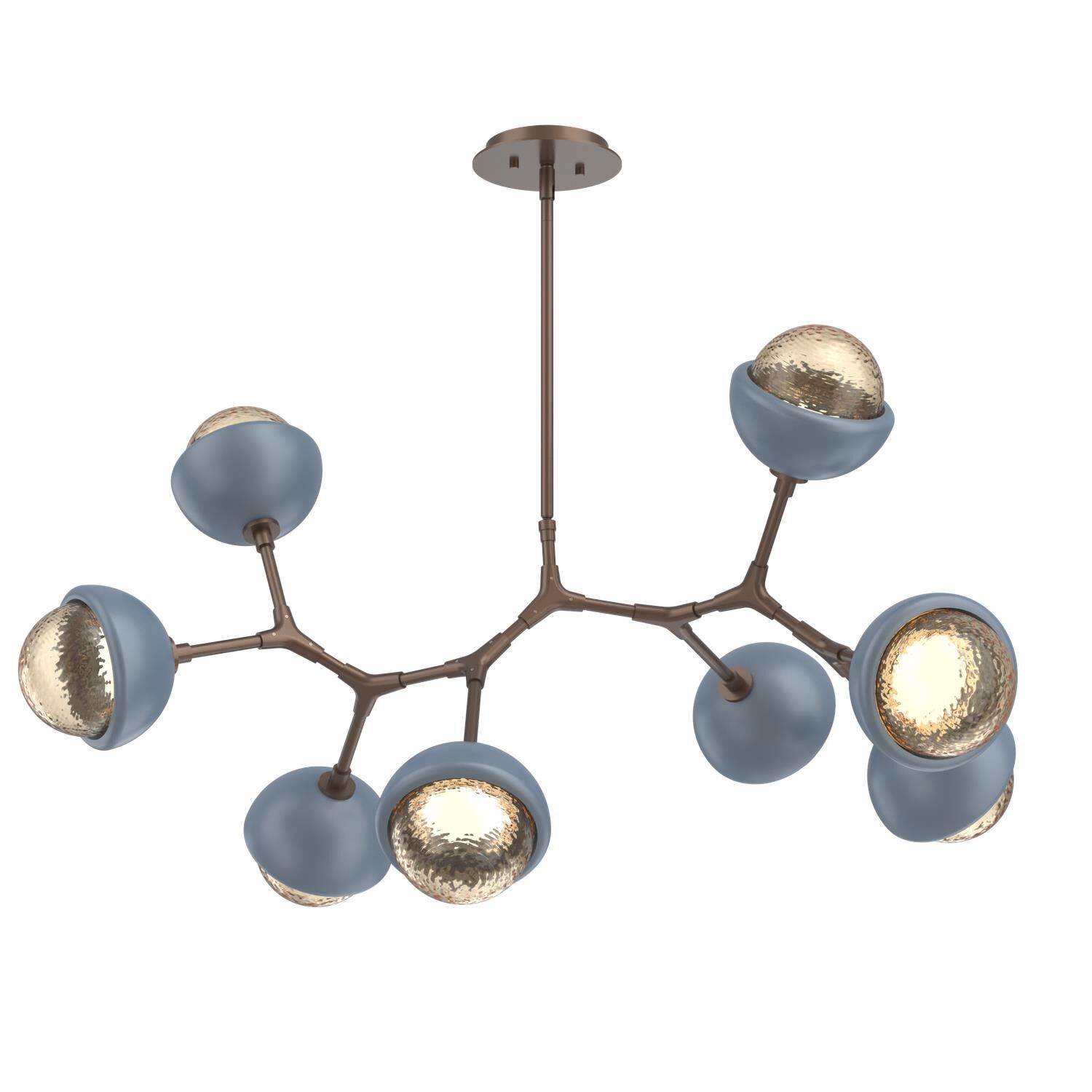 Levi Wilson Cabochon 38 Inch Linear Suspension Light by Hammerton Studio