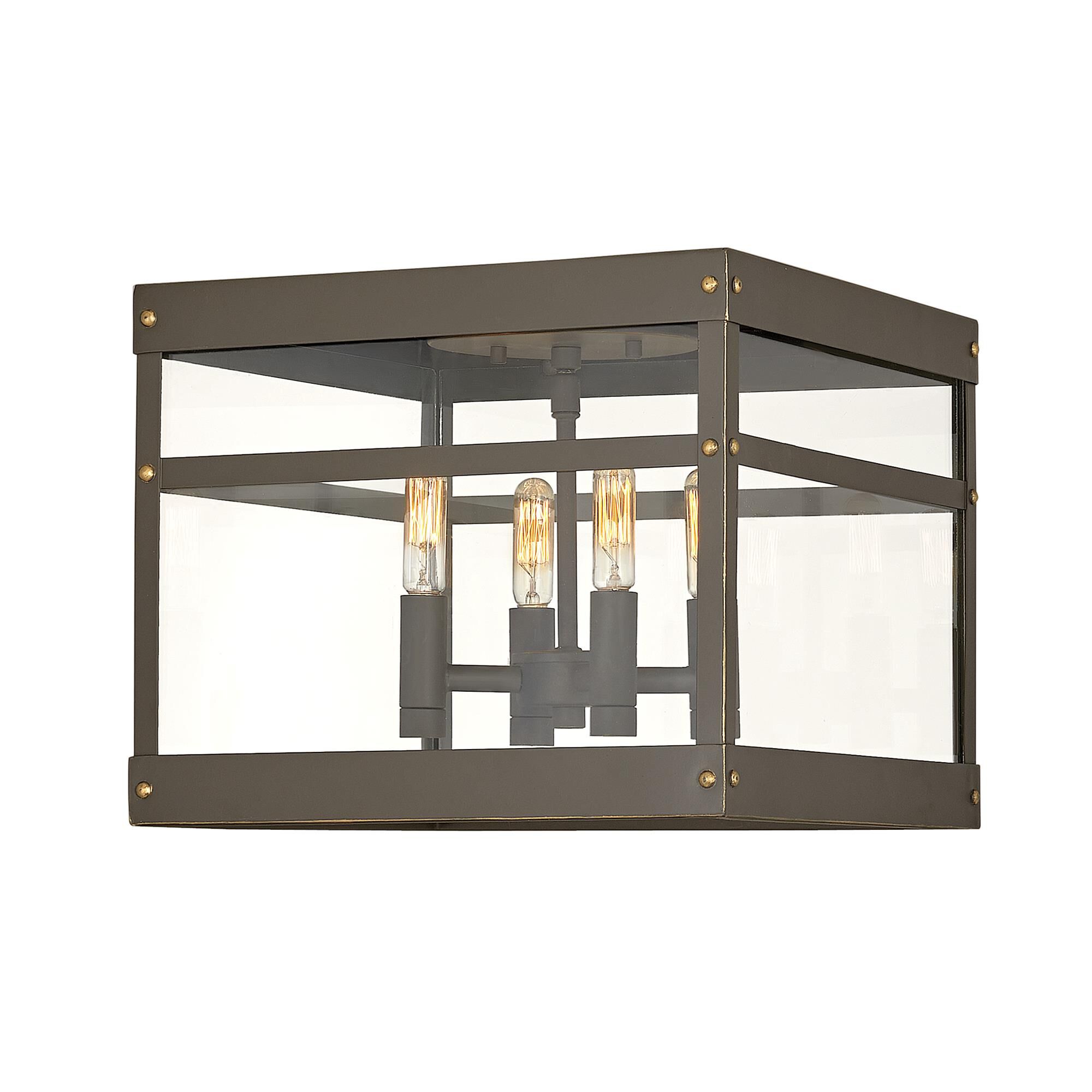 Porter 12 Inch 4 Light Outdoor Flush Mount,