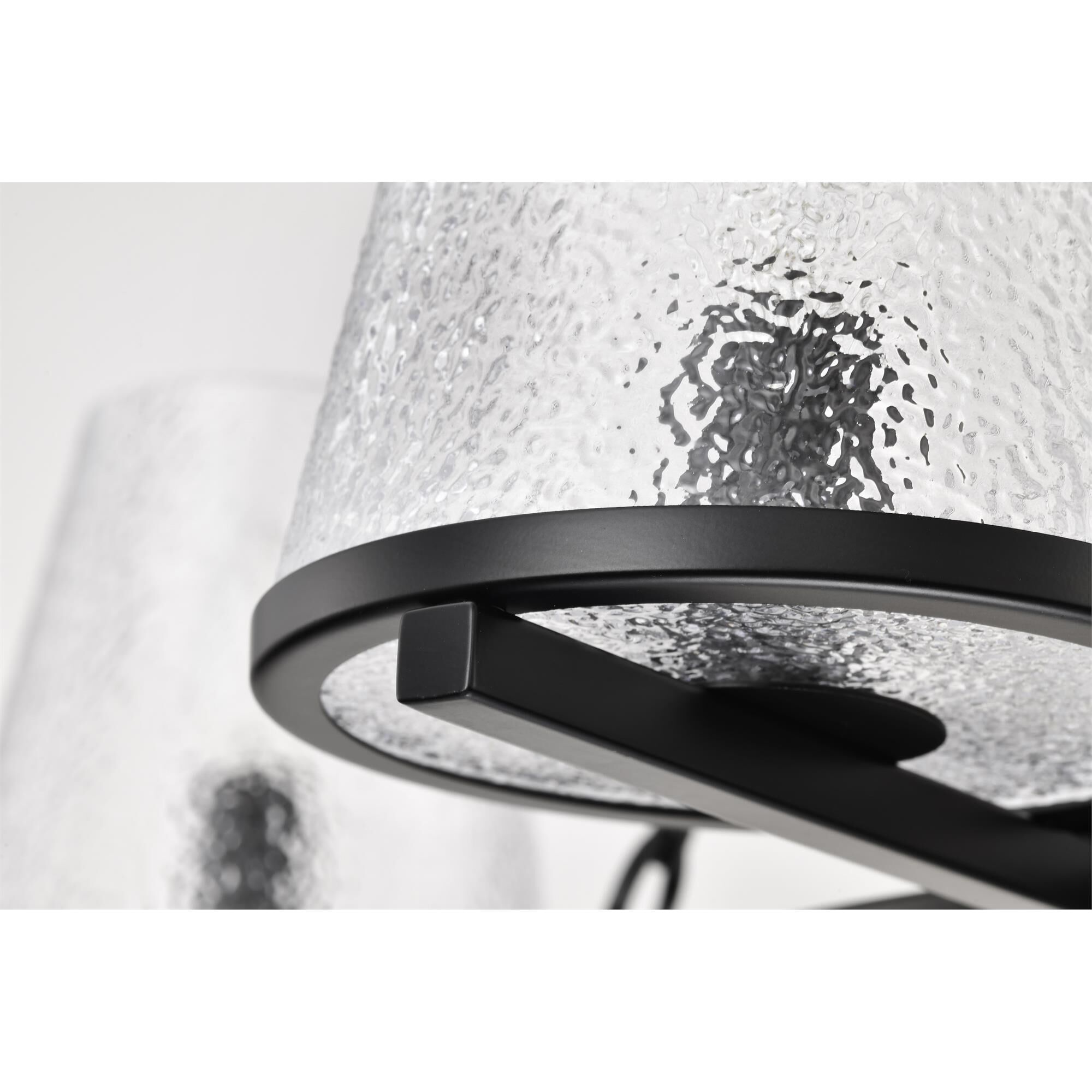 Shown in Black finish and Hammered glass