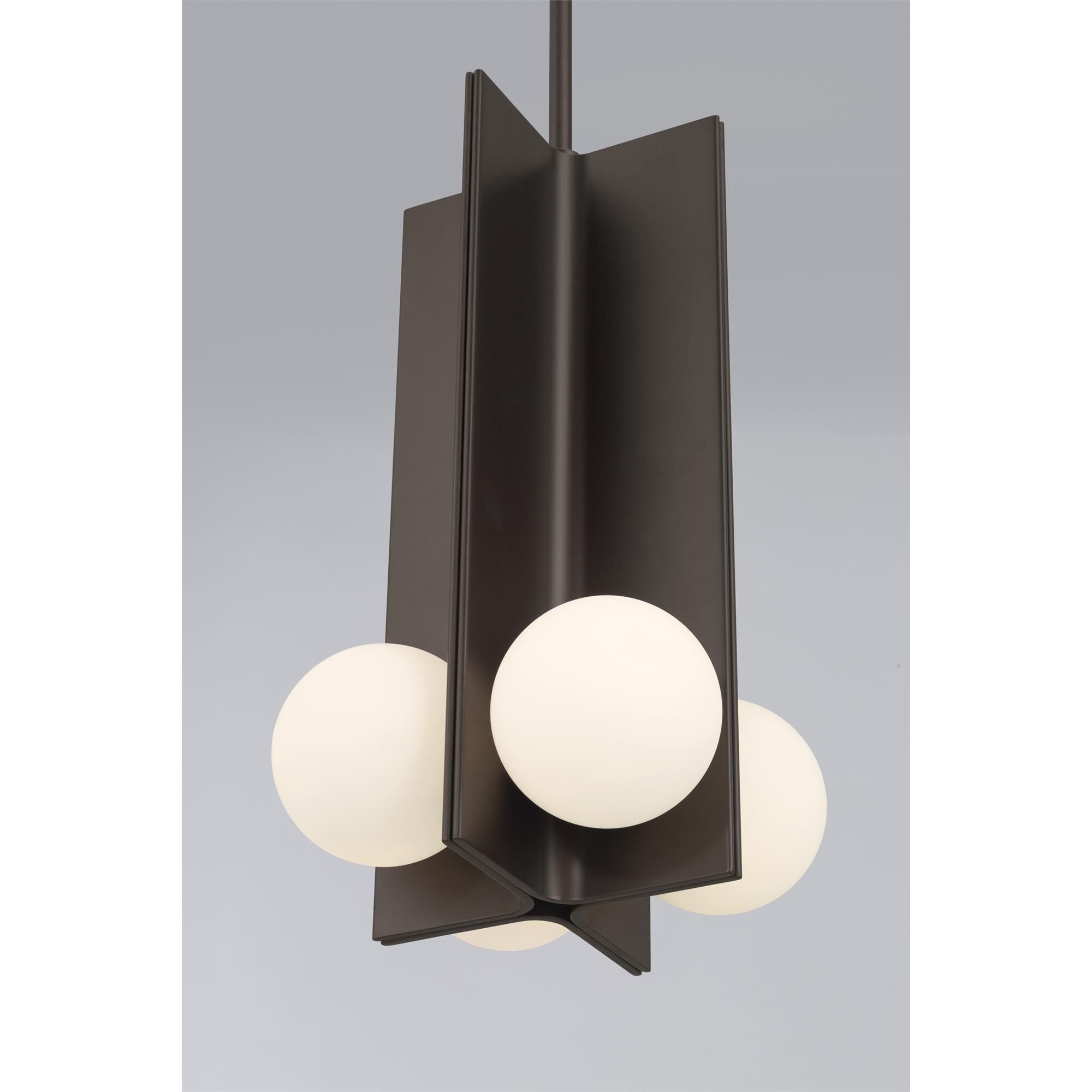 Shown in Dark Bronze finish and Etched Opal glass