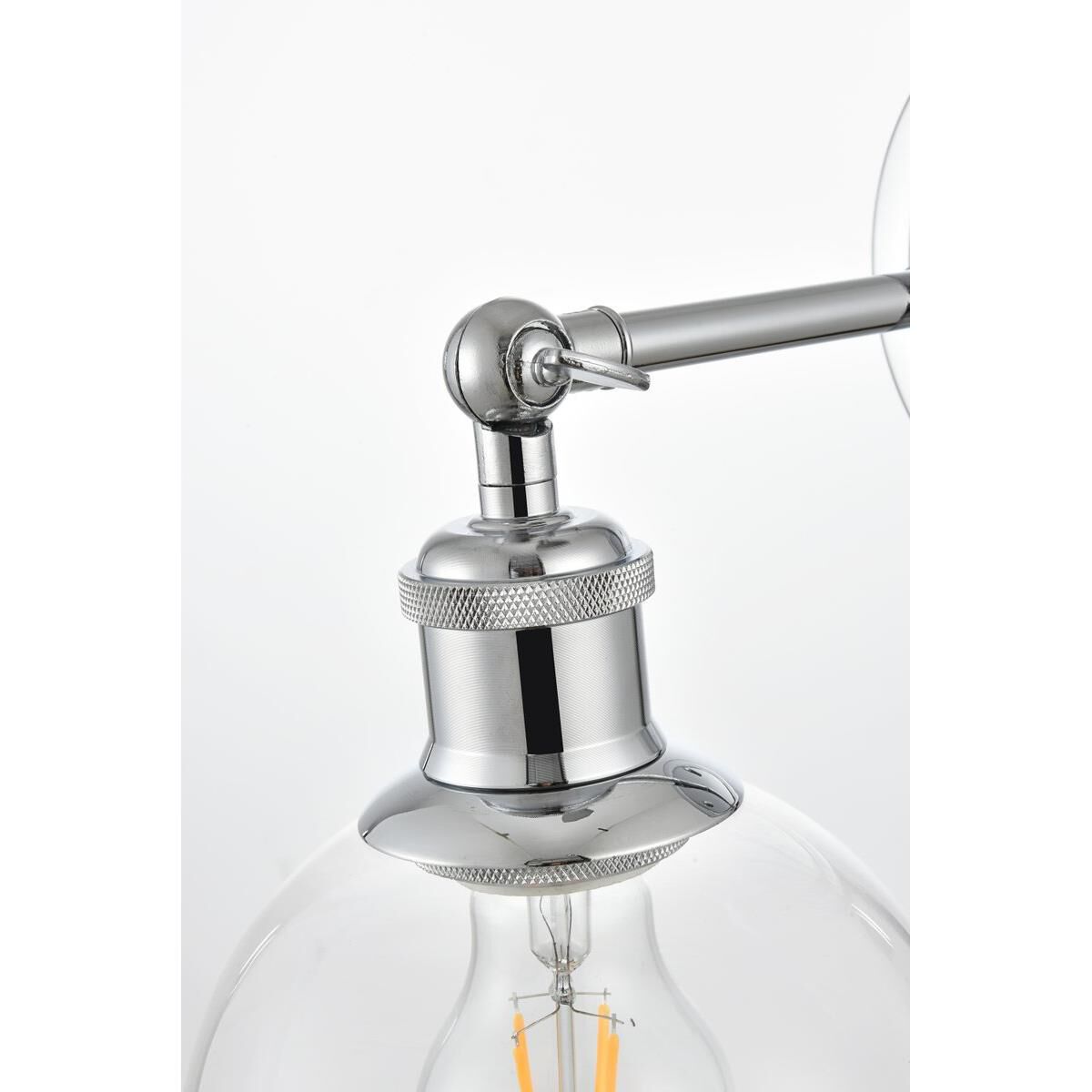 Shown in Chrome  finish and Clear glass