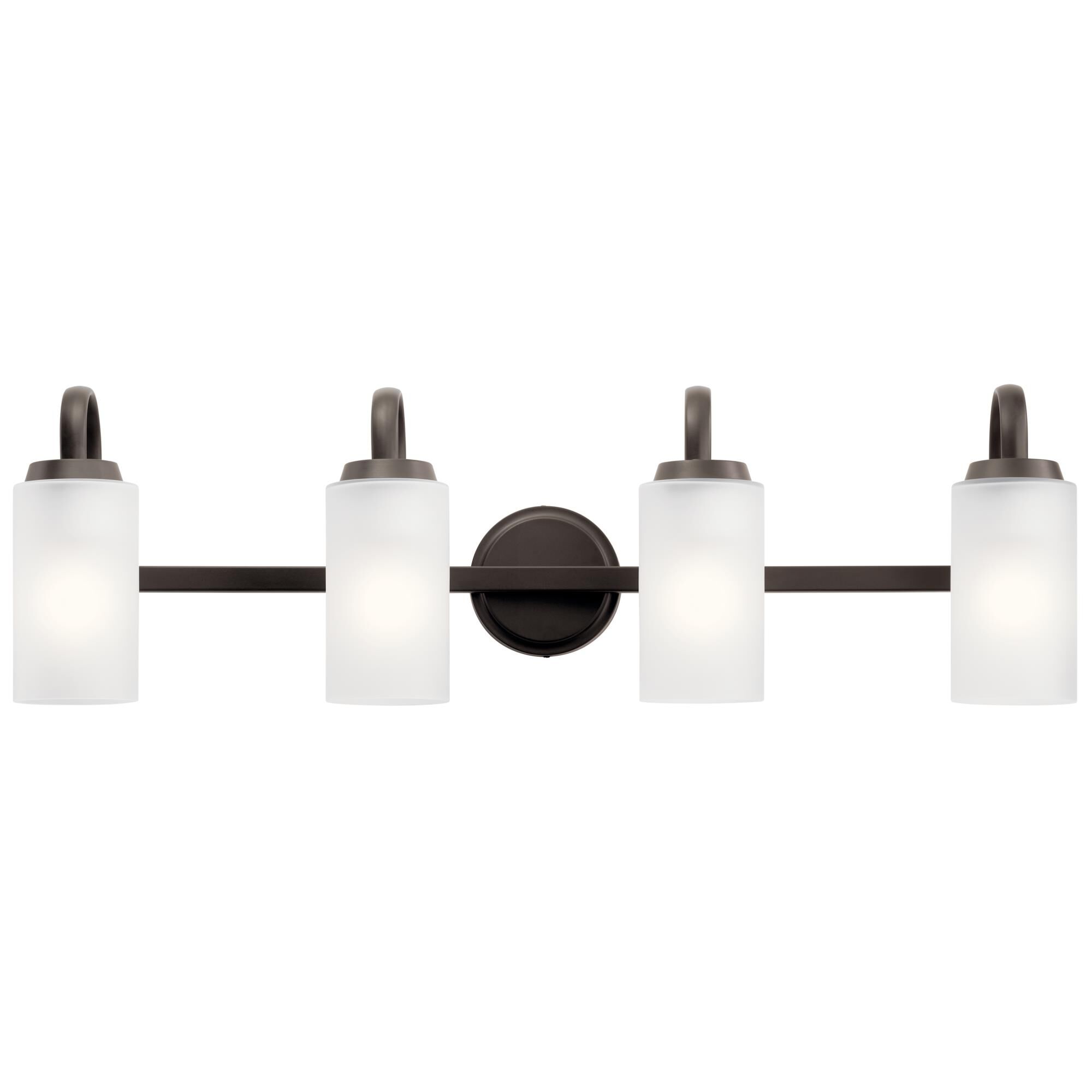 Shown in Olde Bronze finish and Satin Etched glass