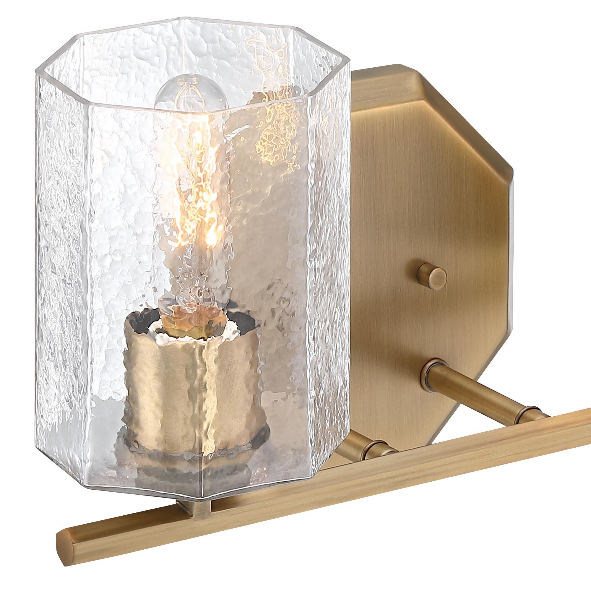 Shown in Old Satin Brass finish and Clear Rippled glass