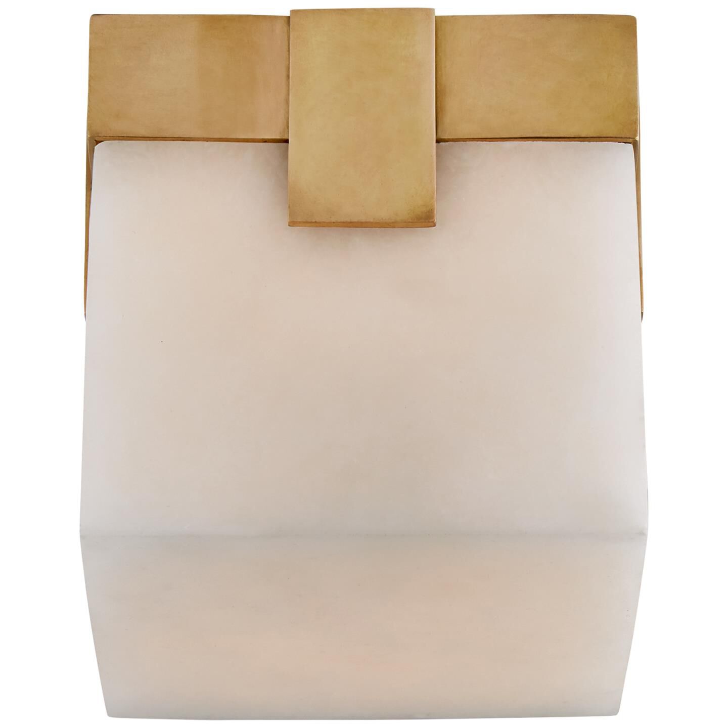 Shown in Antique-Burnished Brass finish and Alabaster glass