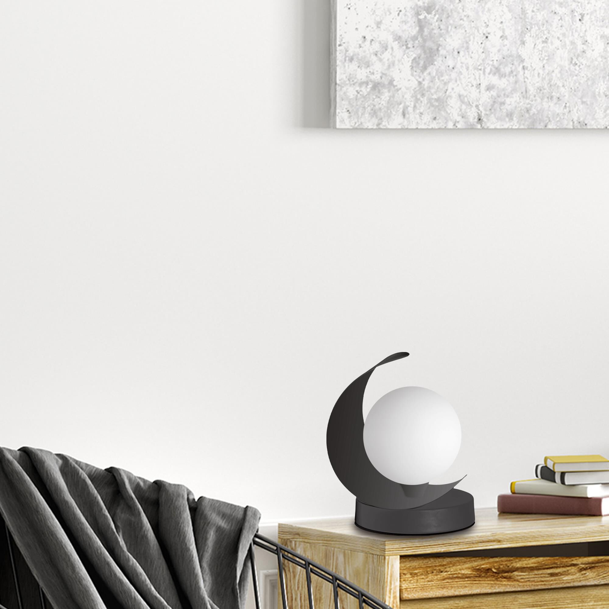 Shown in Black and White finish and White Globe glass and White accent