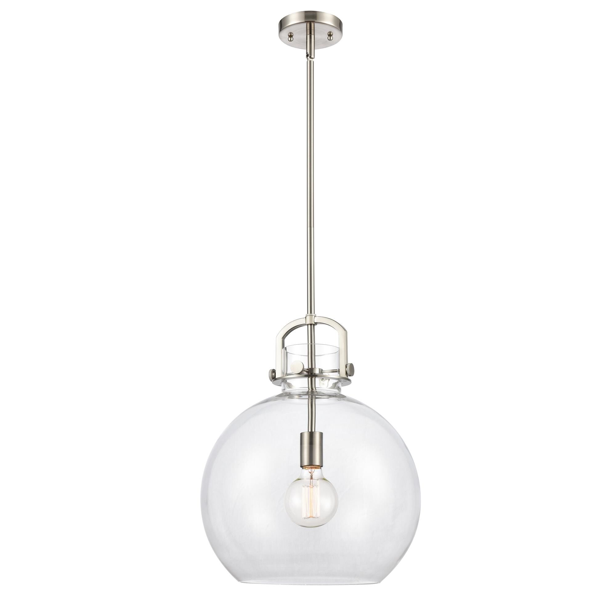 Shown in Satin Nickel finish and Clear glass