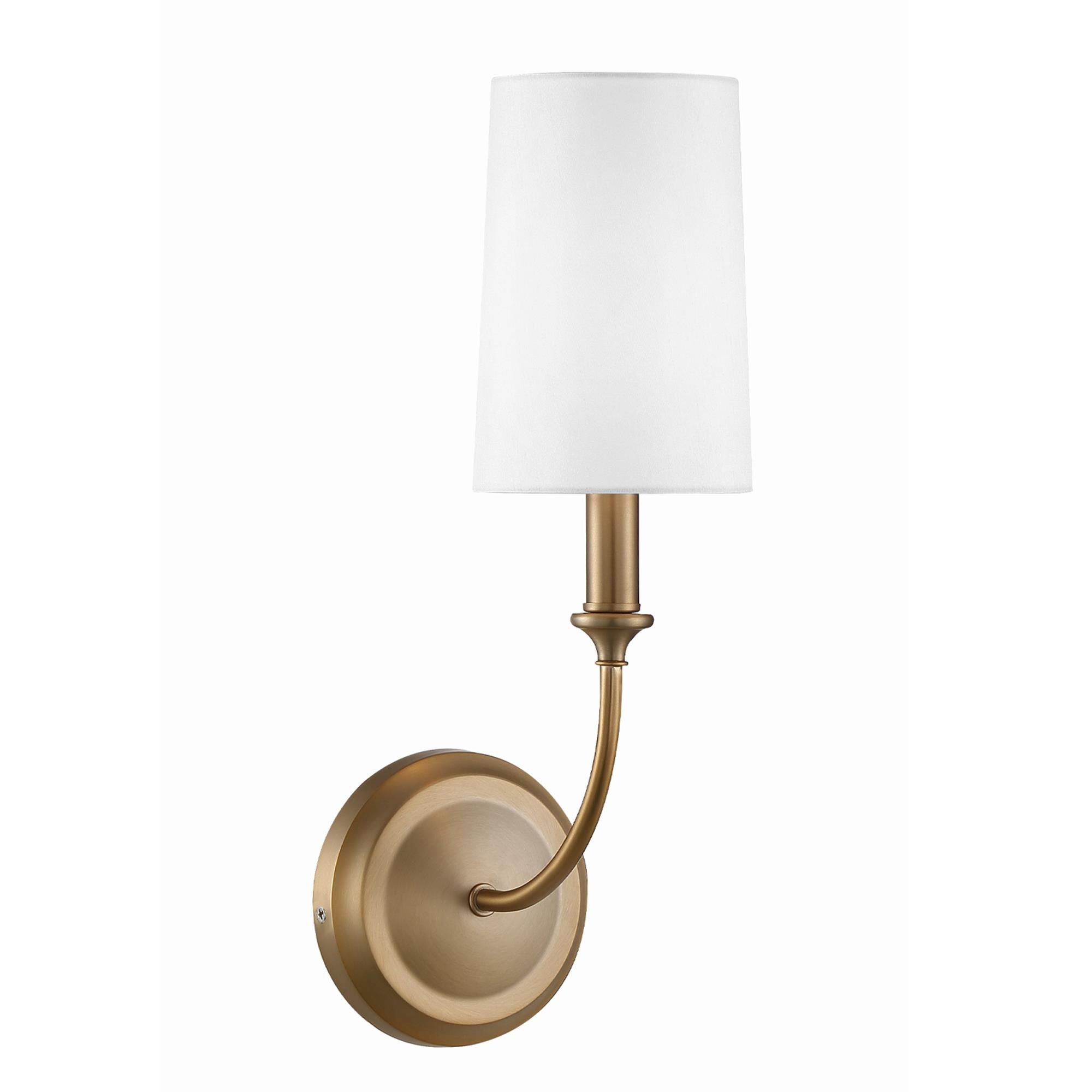 Shown in Vibrant Gold finish and Silk glass and White shade