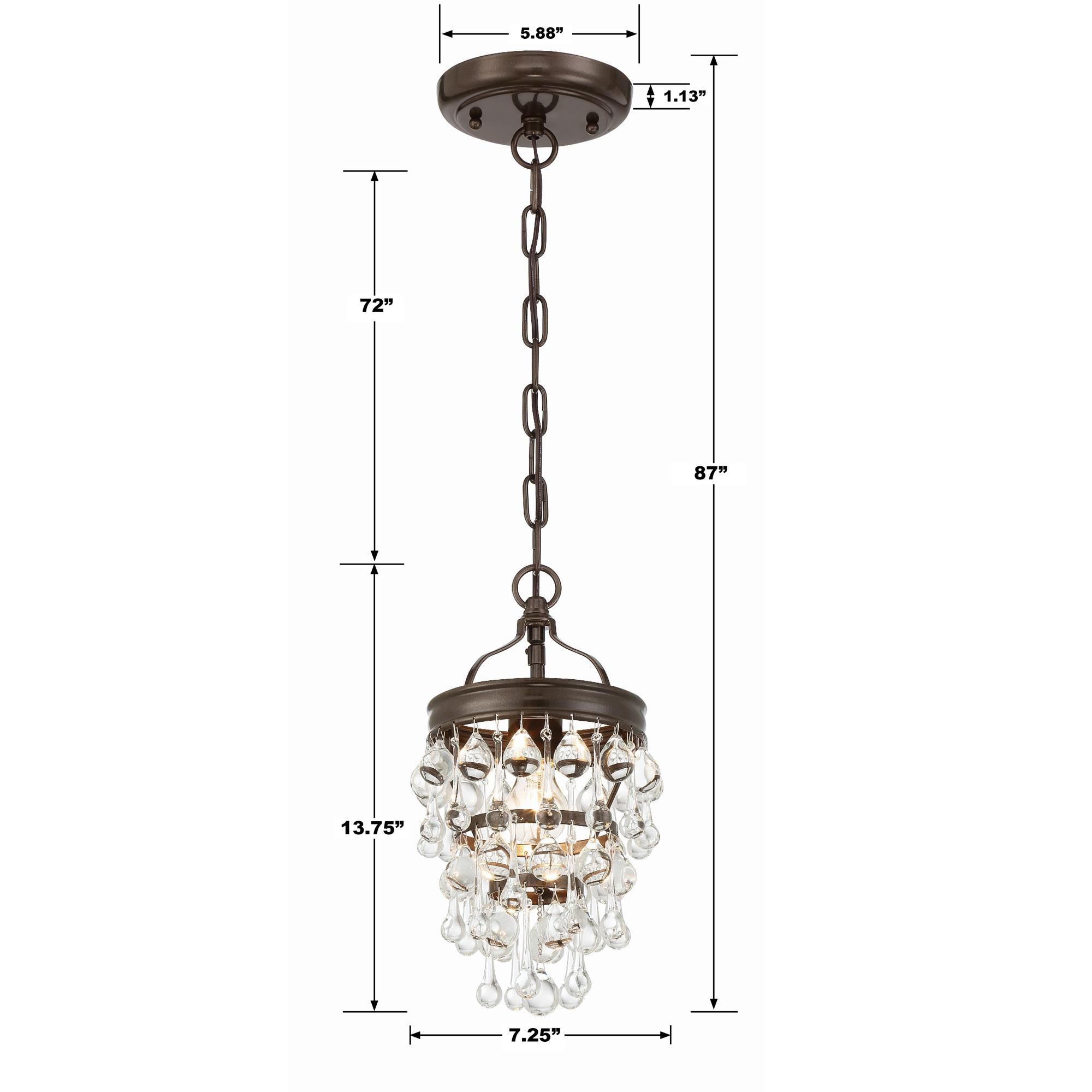 Shown in Vibrant Bronze finish and Clear Glass Drops crystal