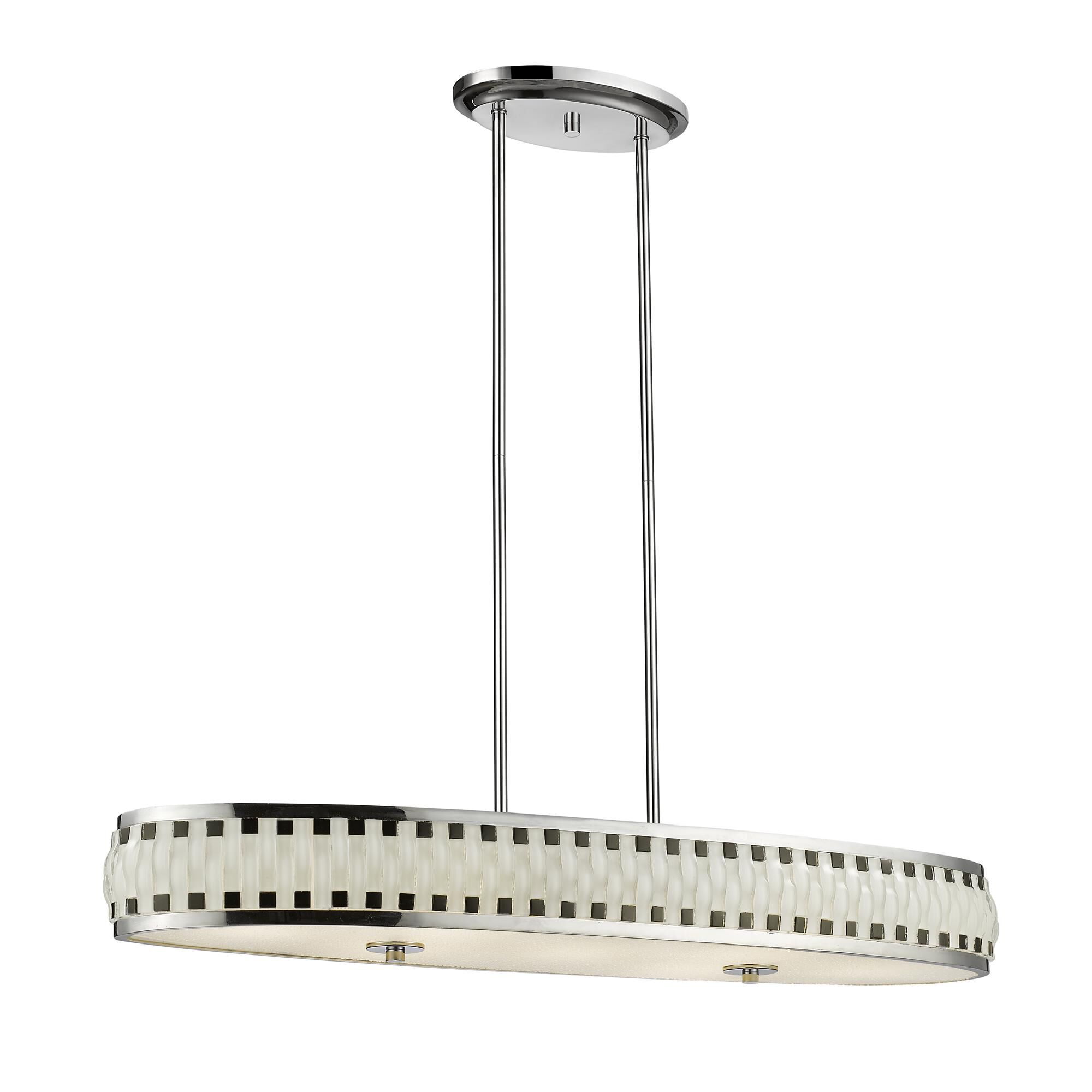 Shown in Chrome finish and Glass shade