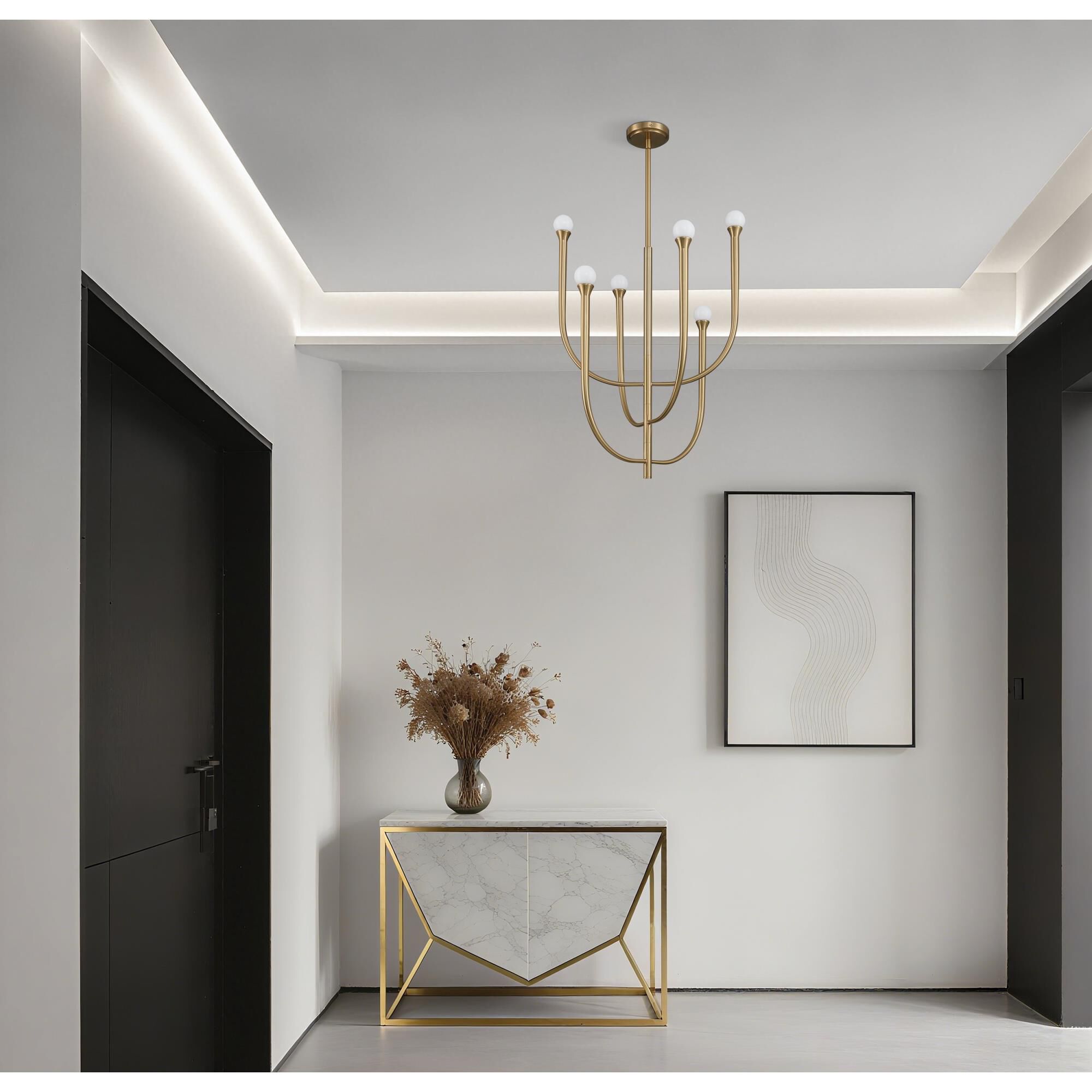 Shown in Brass finish and Opal glass