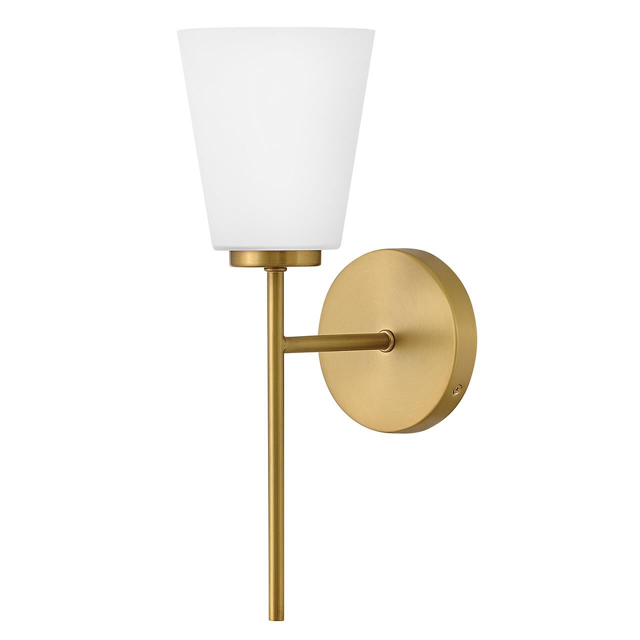 Shown in Lacquered Brass finish and Etched Opal glass