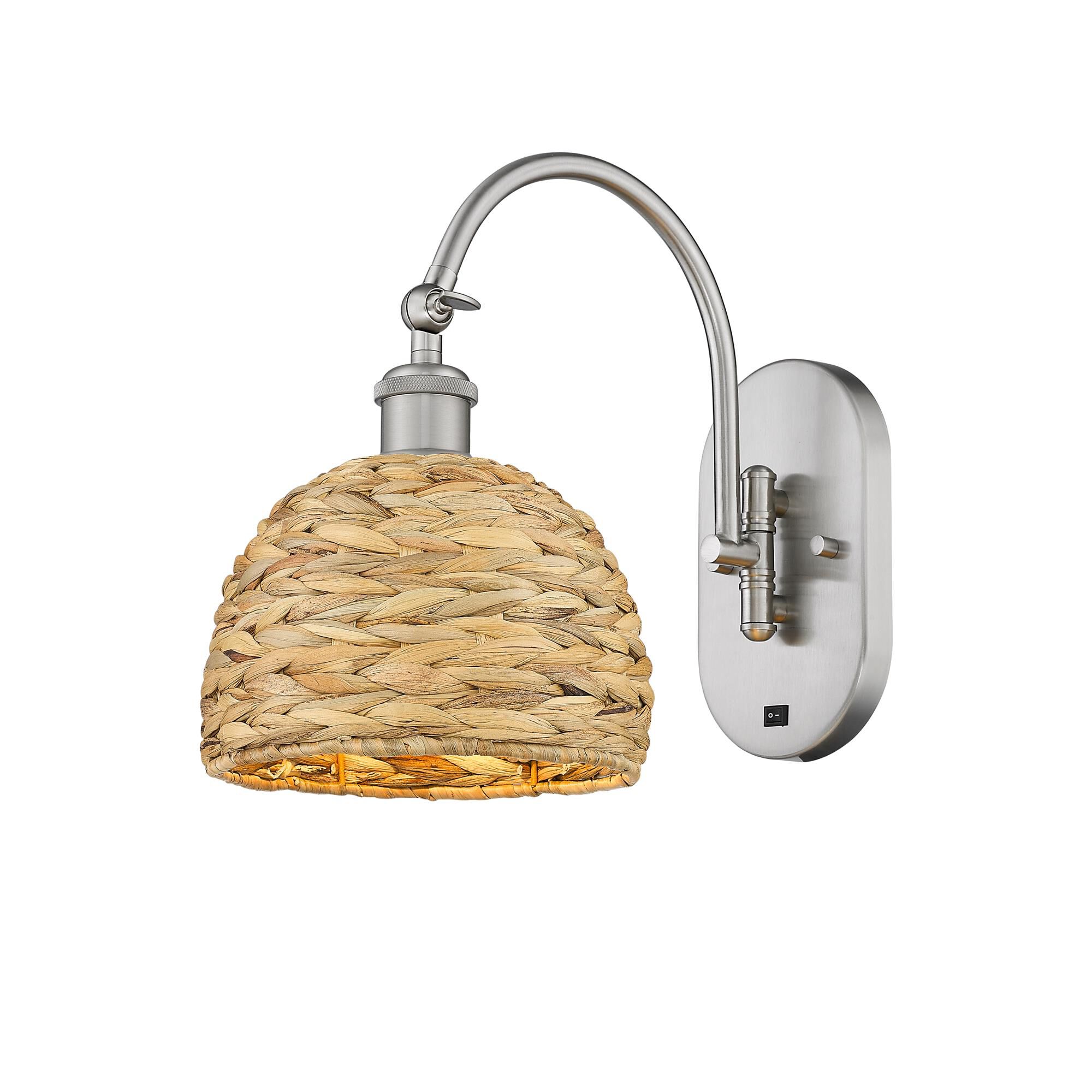 Shown in Satin Nickel finish and Natural shade