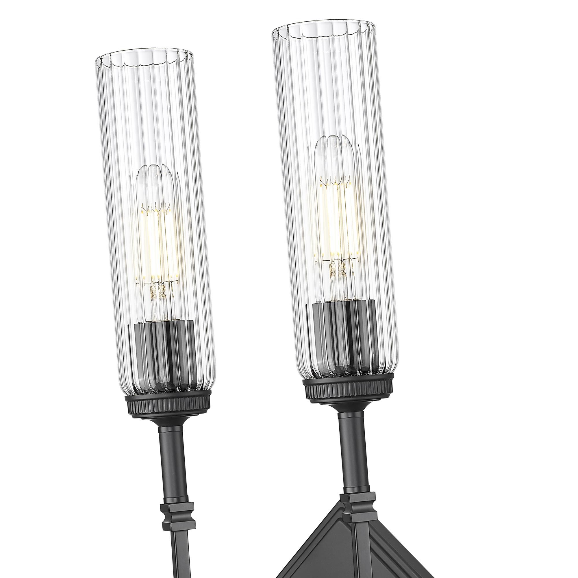 Shown in Matte Black finish and Clear glass