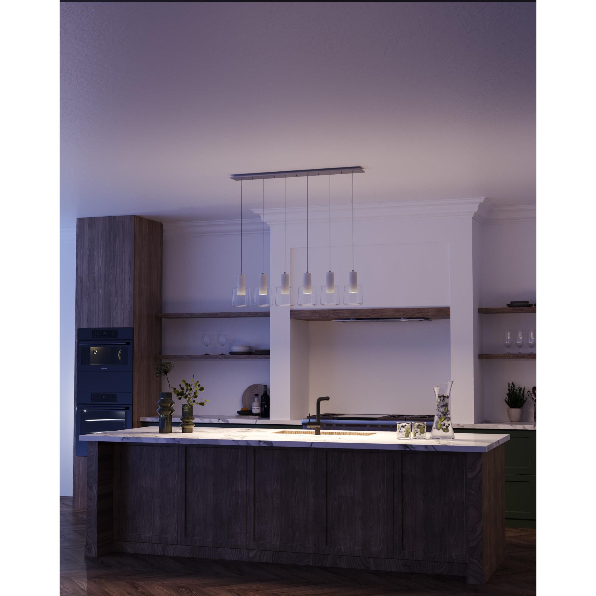 Shown in White finish and Clear glass