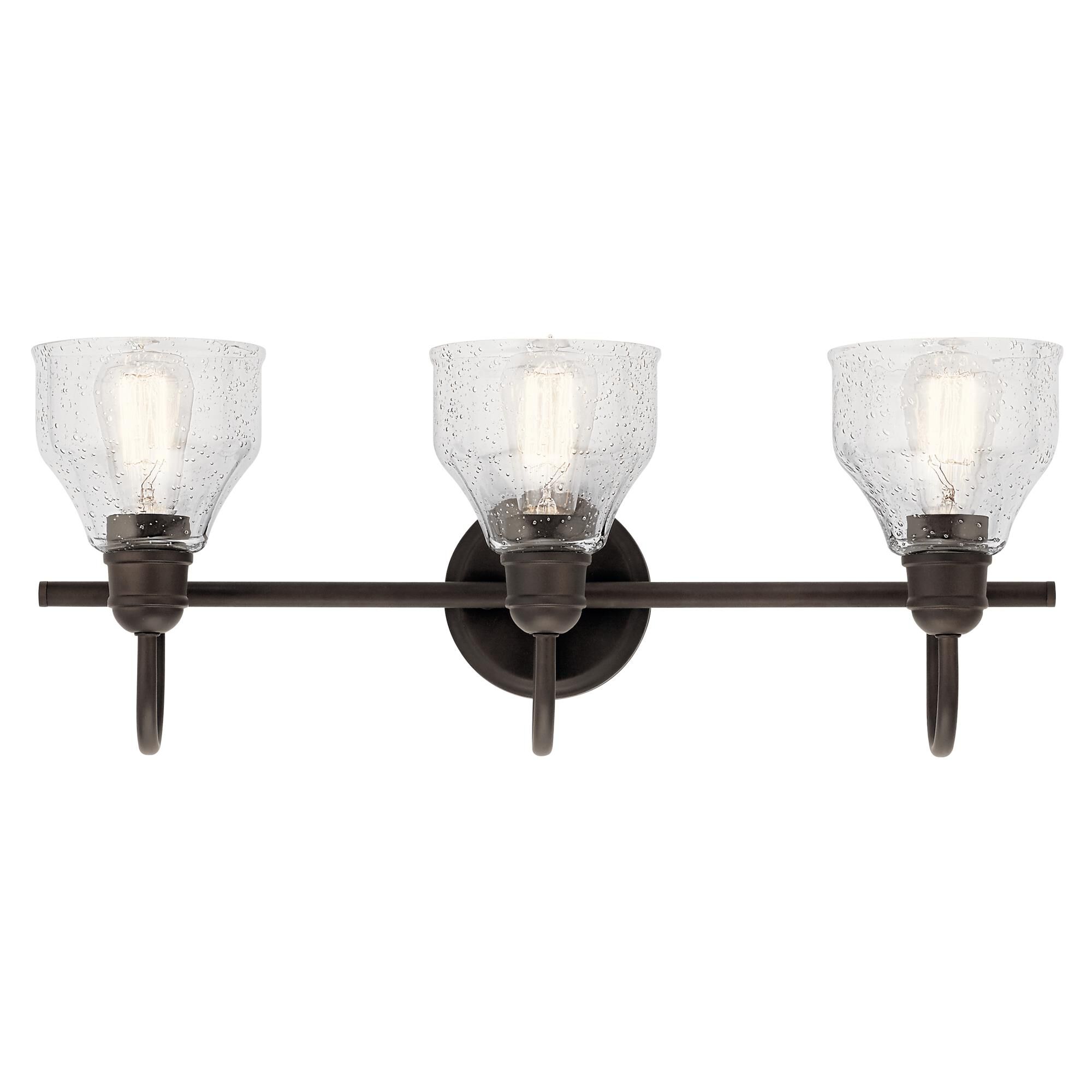 Shown in Olde Bronze finish and Clear Seeded glass
